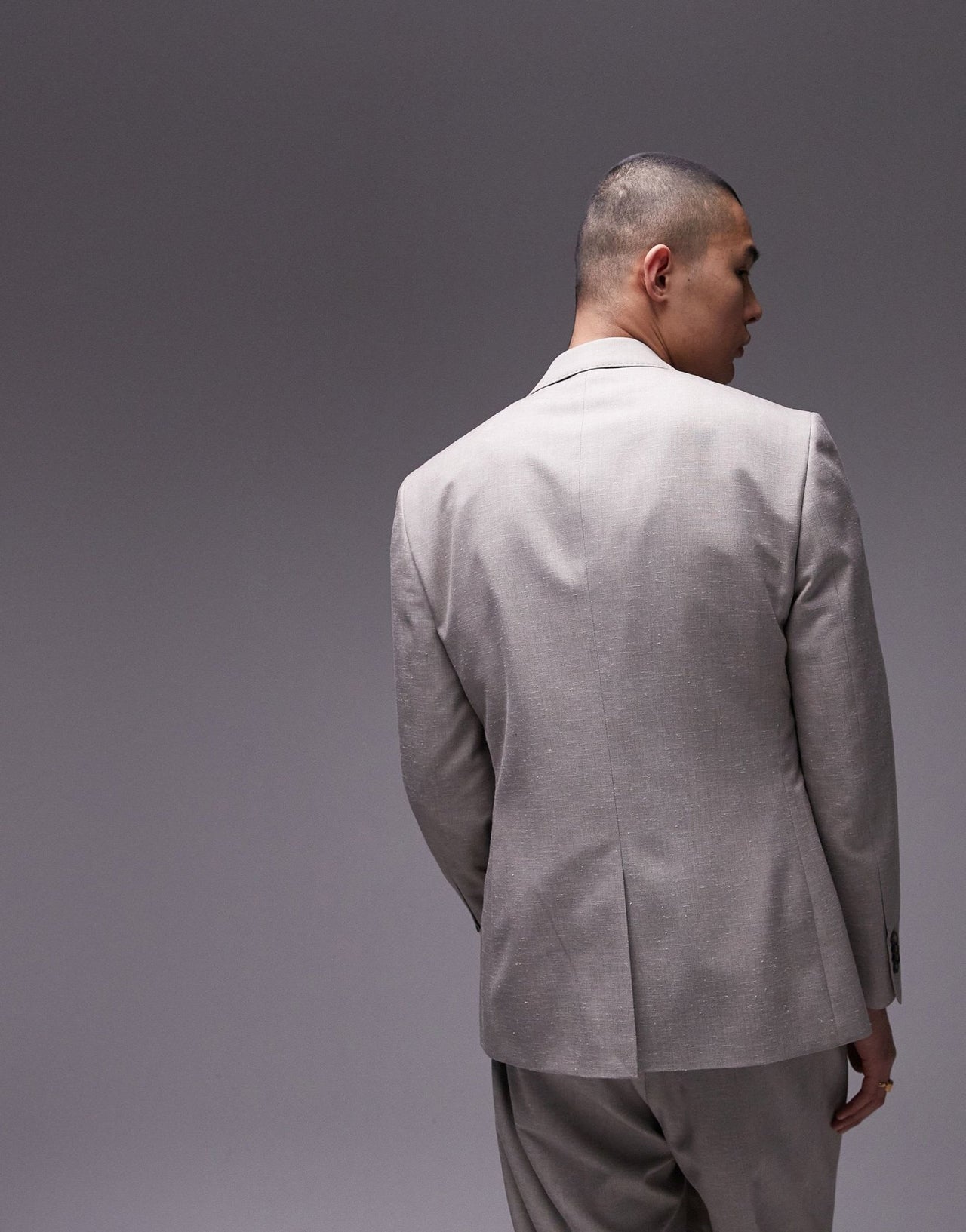 Topman slim linen blend suit jacket in stone - ASOS Sample Sale EU Store