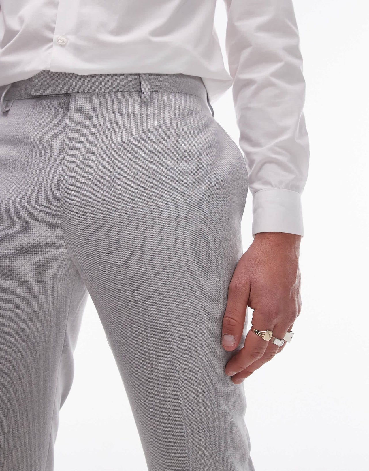Topman slim linen blend suit trouser in grey - ASOS Sample Sale EU Store