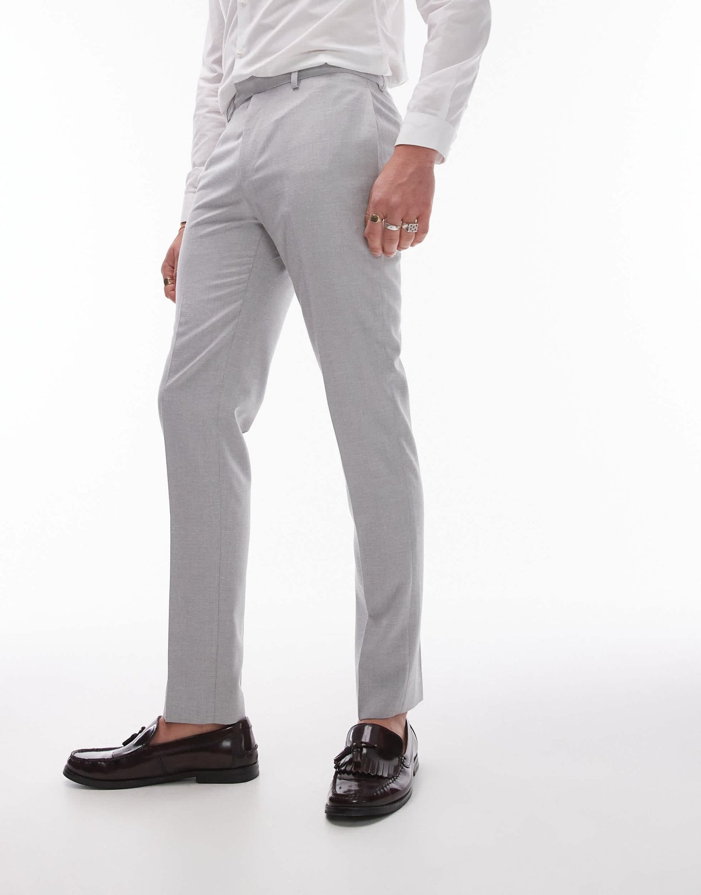 Topman slim linen blend suit trouser in grey - ASOS Sample Sale EU Store