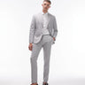 Topman slim linen blend suit trouser in grey