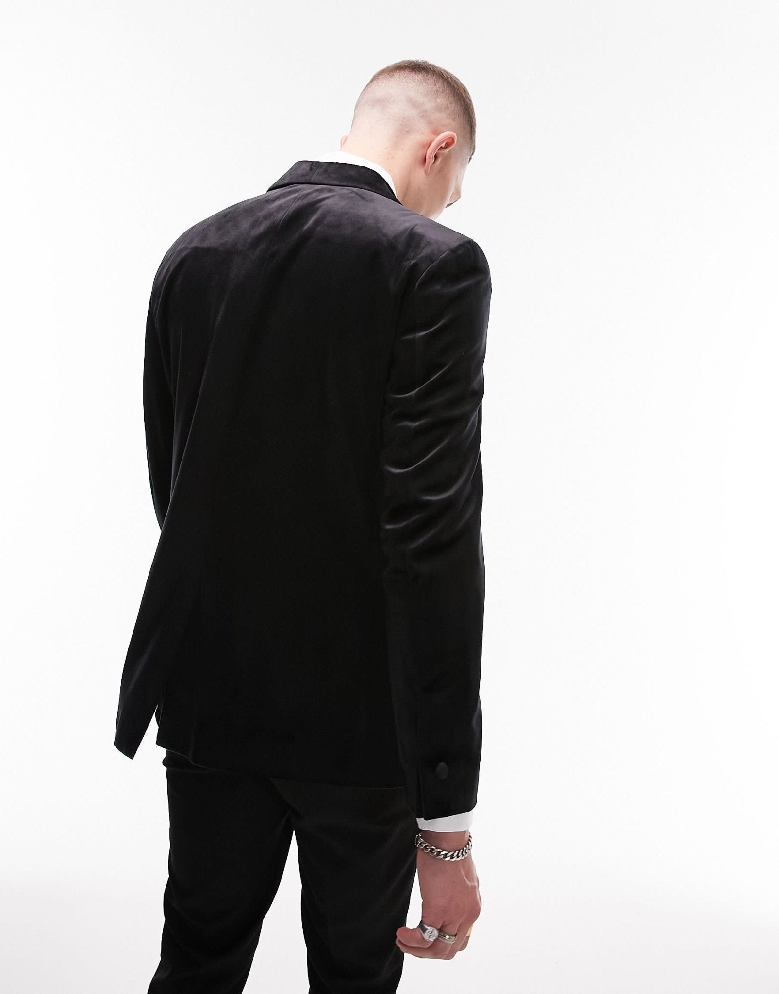 Topman slim velvet blazer in black - ASOS Sample Sale EU Store