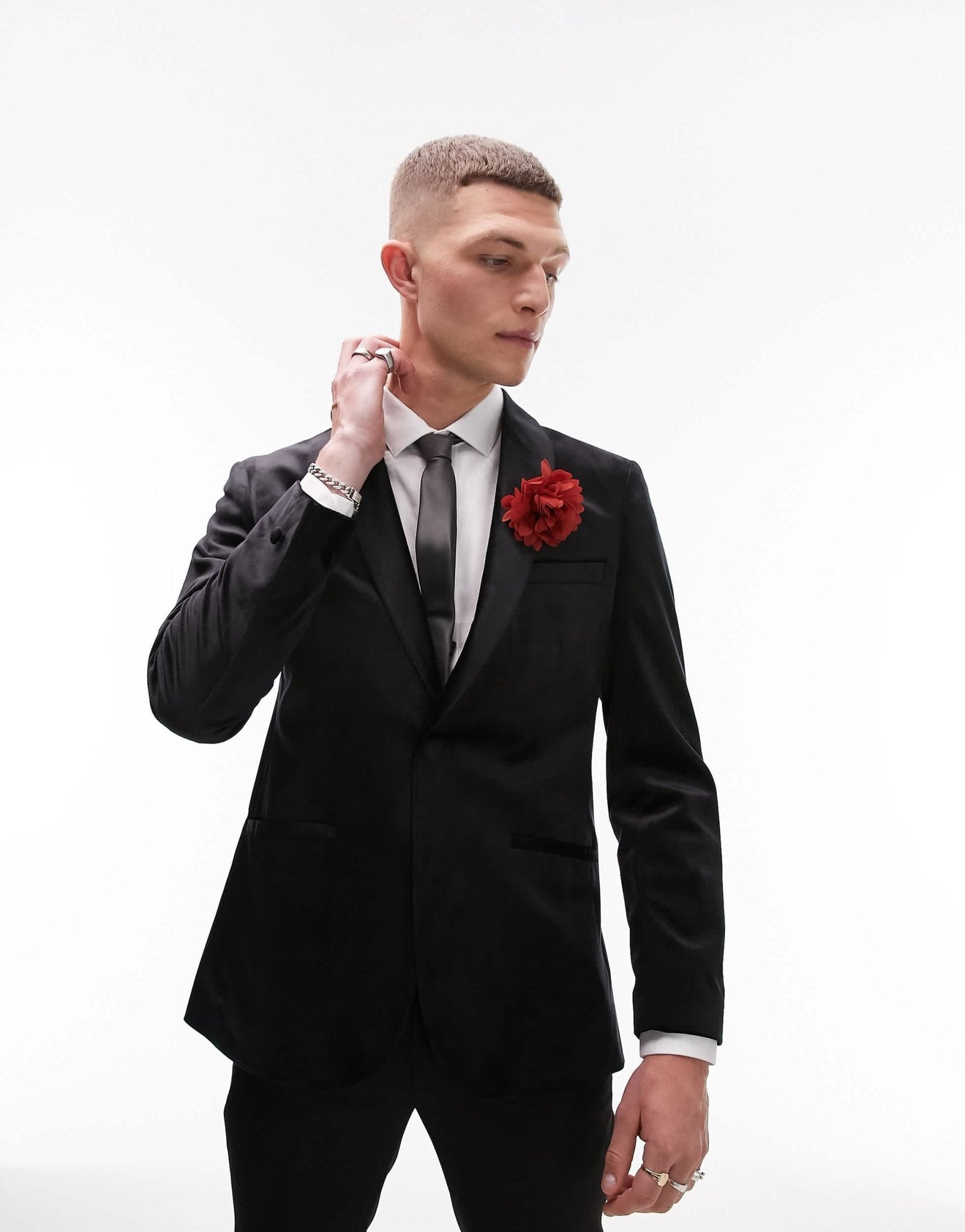 Topman slim velvet blazer in black - ASOS Sample Sale EU Store