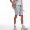 Topman straight denim shorts in bleach