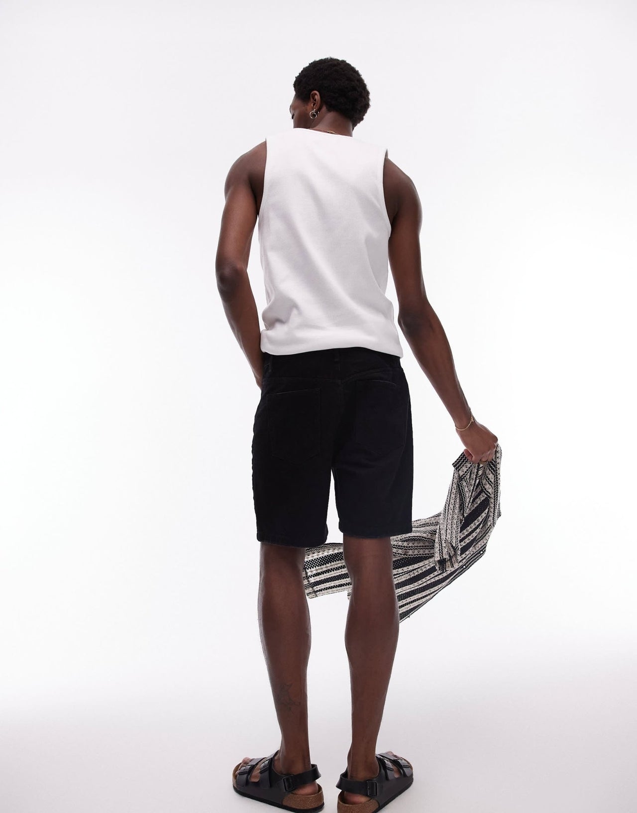 Topman straight leg denim short in black - ASOS Sample Sale EU Store