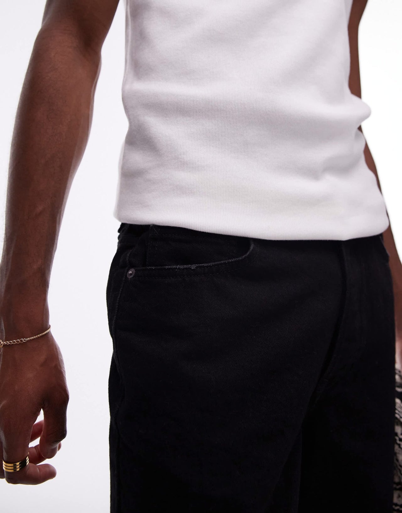 Topman straight leg denim short in black - ASOS Sample Sale EU Store