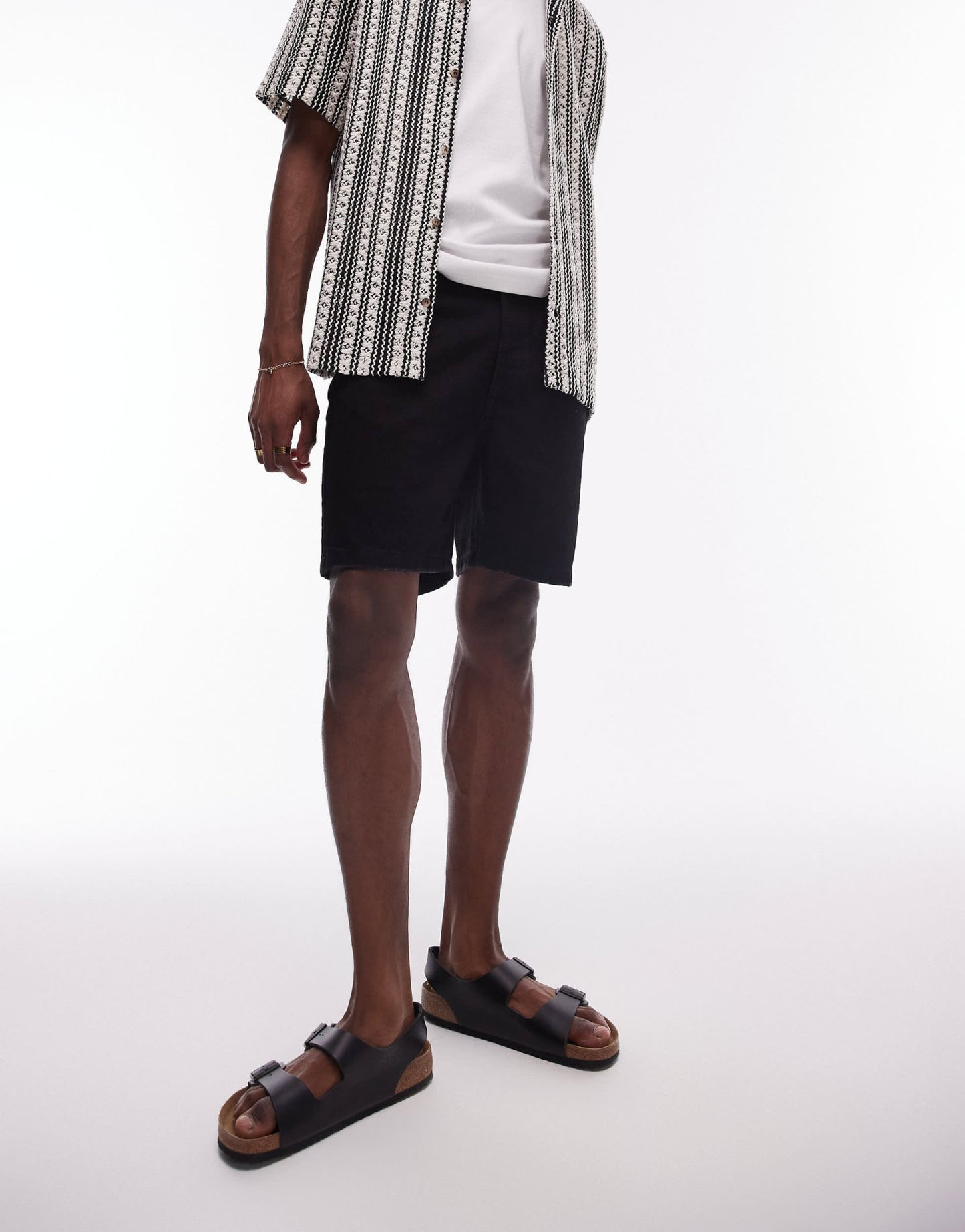 Topman straight leg denim short in black - ASOS Sample Sale EU Store