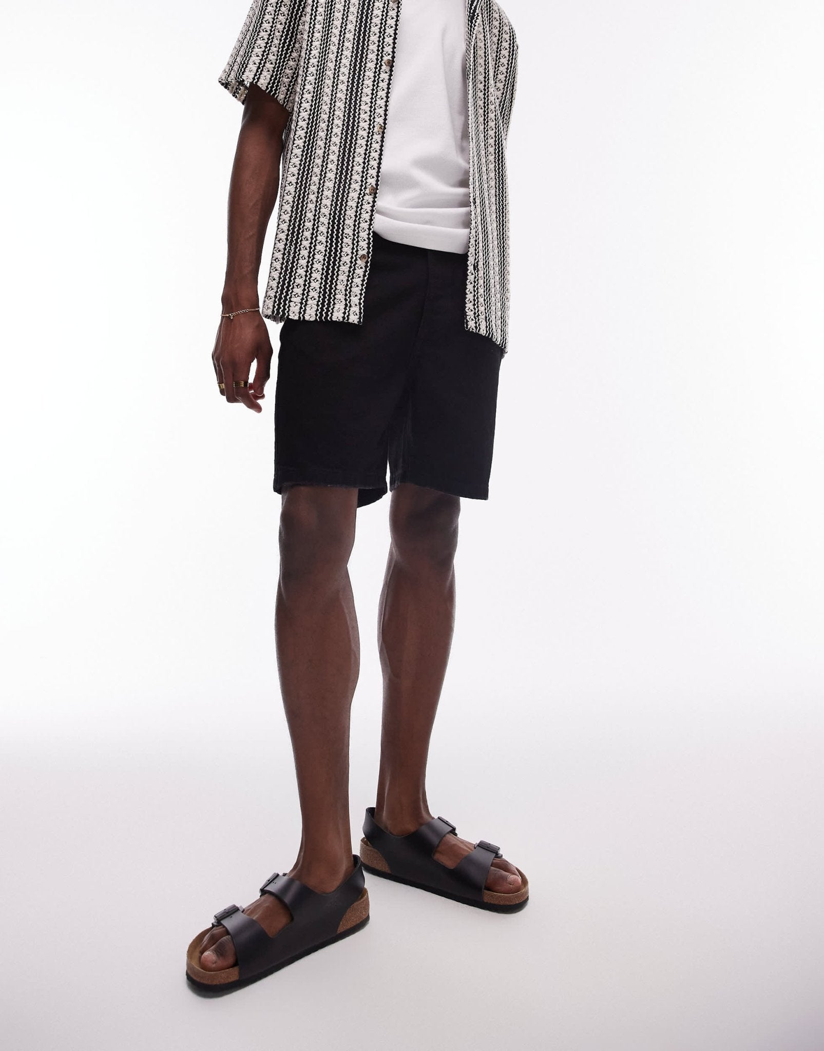 Topman straight leg denim short in black - ASOS Sample Sale EU Store