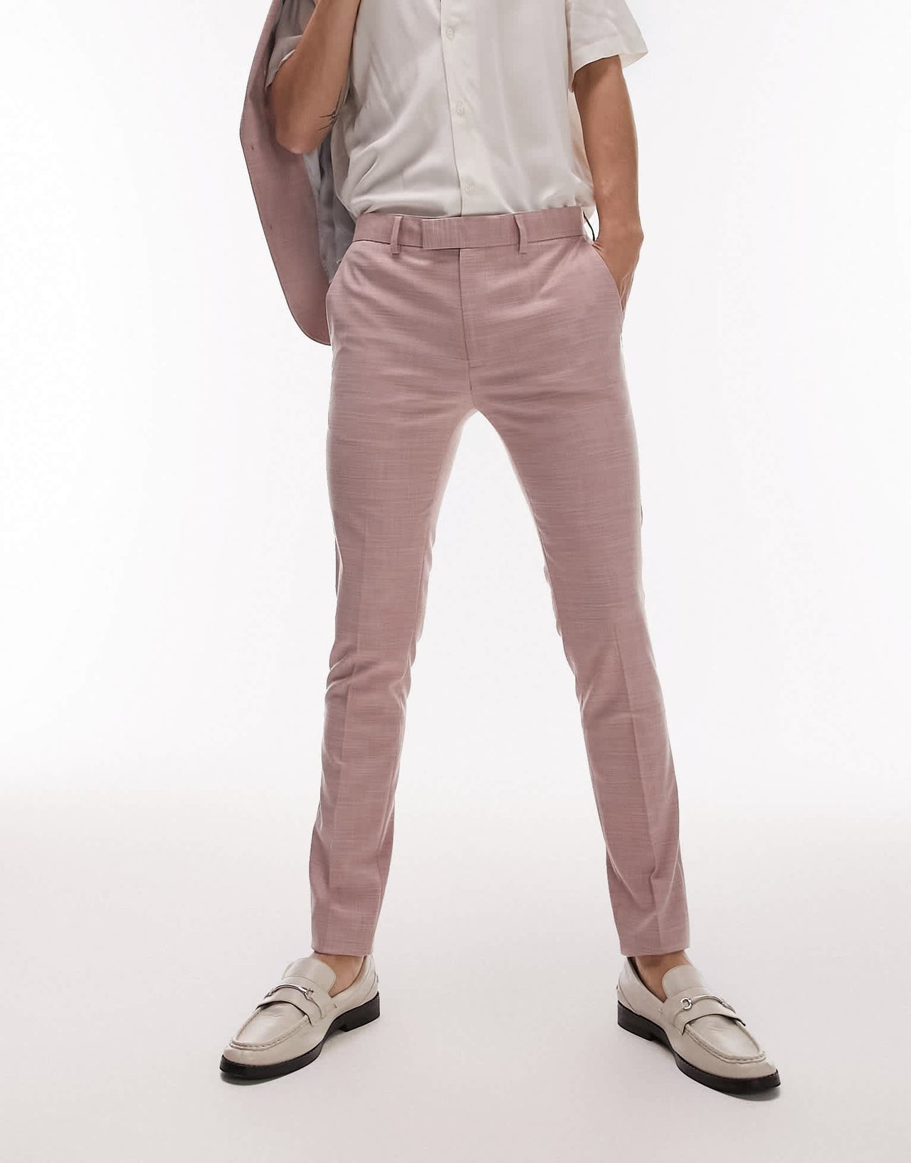 Topman super skinny wedding suit trouser in pink - ASOS Sample Sale EU Store