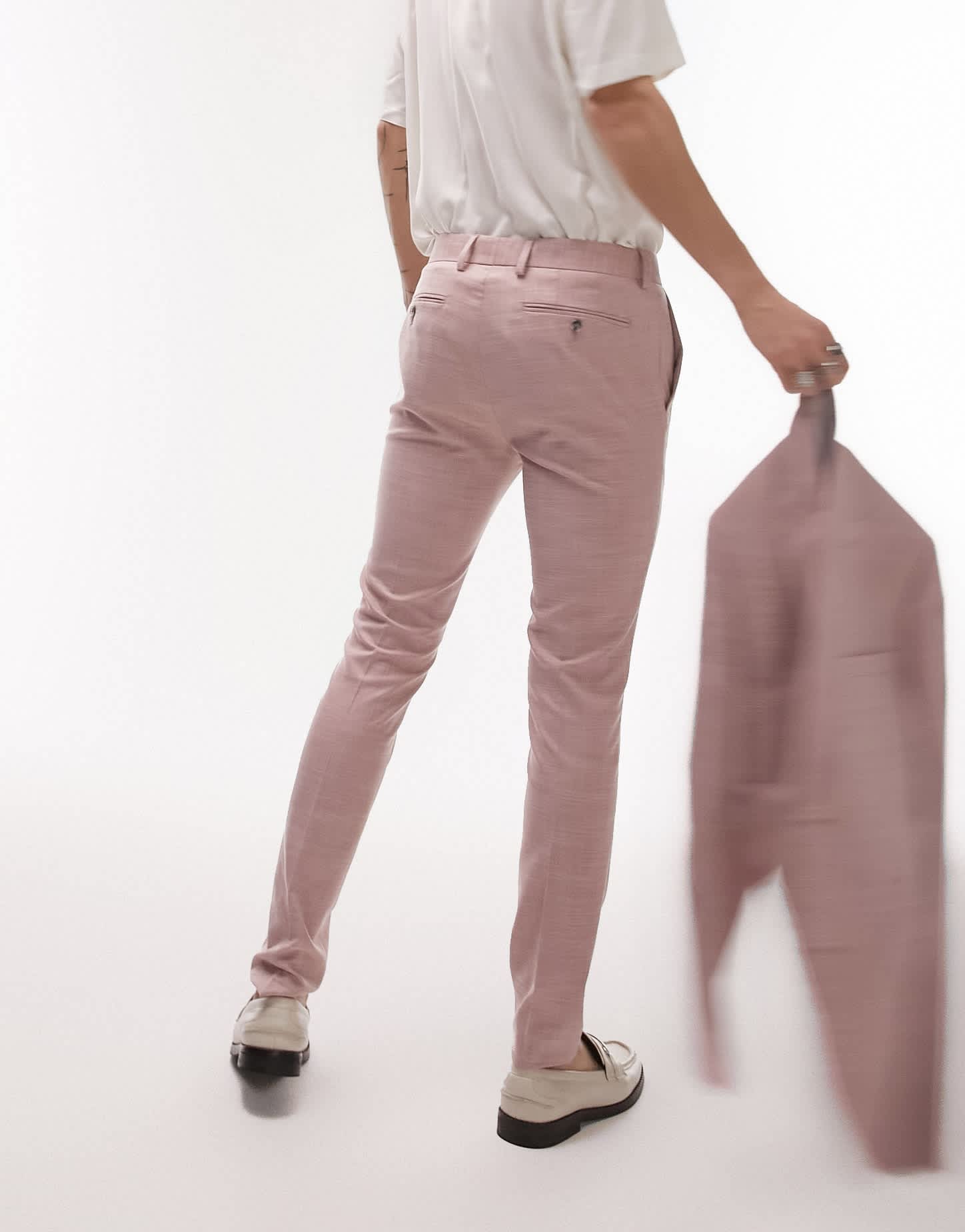 Topman super skinny wedding suit trouser in pink - ASOS Sample Sale EU Store