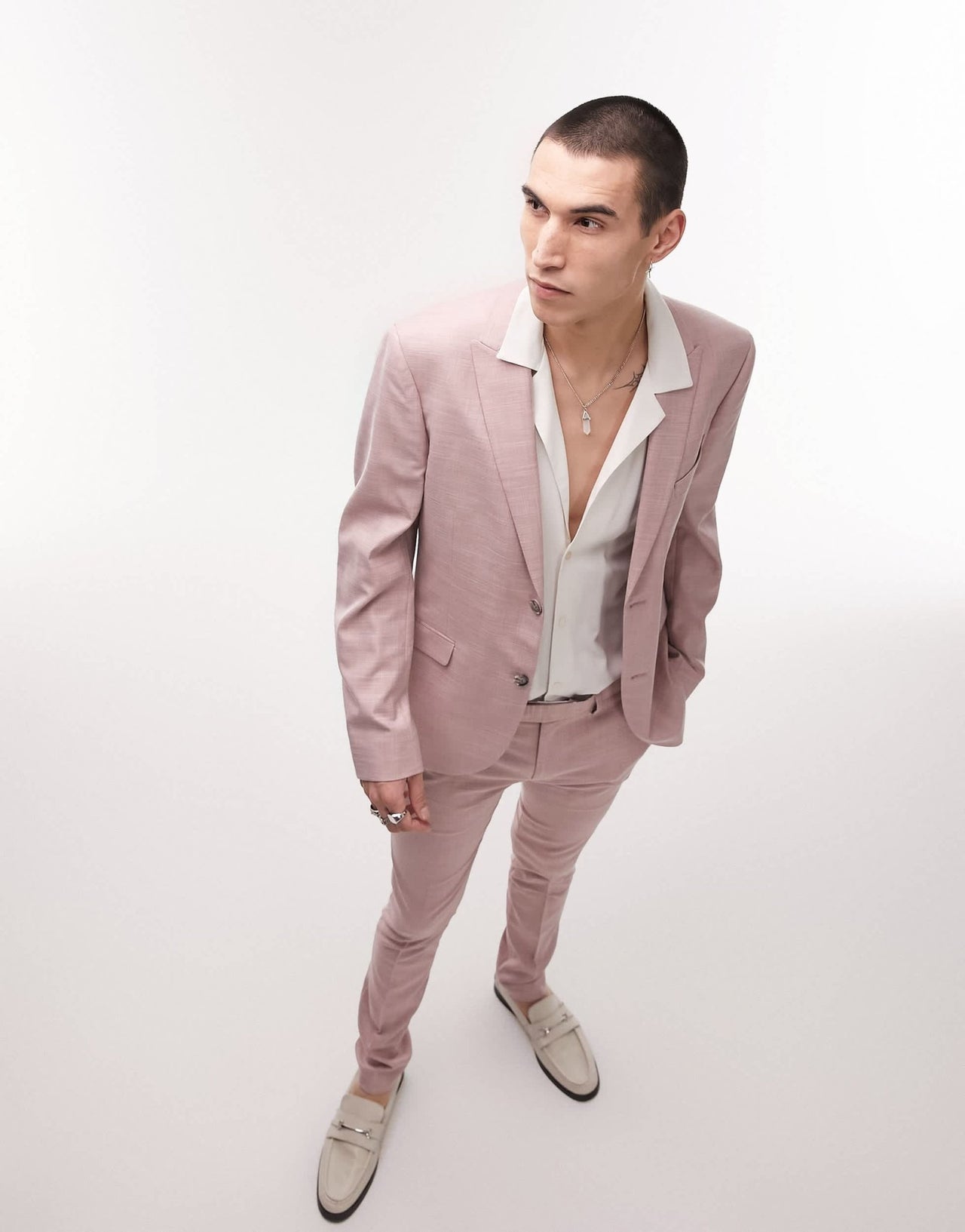 Topman super skinny wedding suit trouser in pink - ASOS Sample Sale EU Store