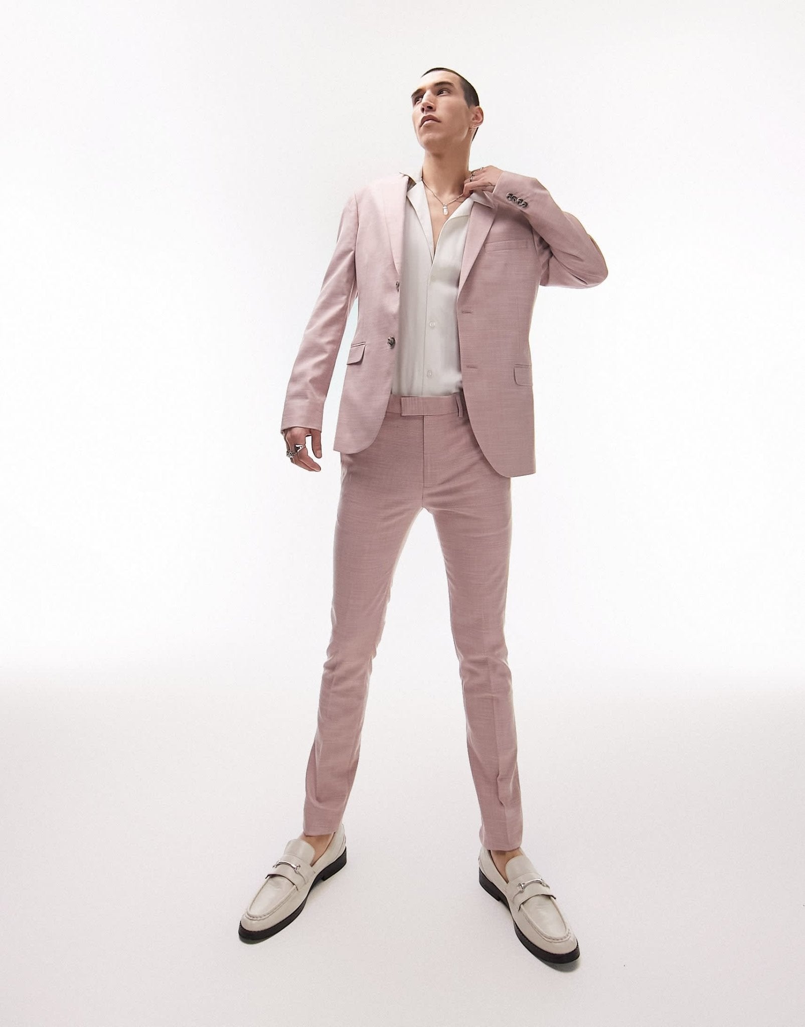 Topman super skinny wedding suit trouser in pink - ASOS Sample Sale EU Store