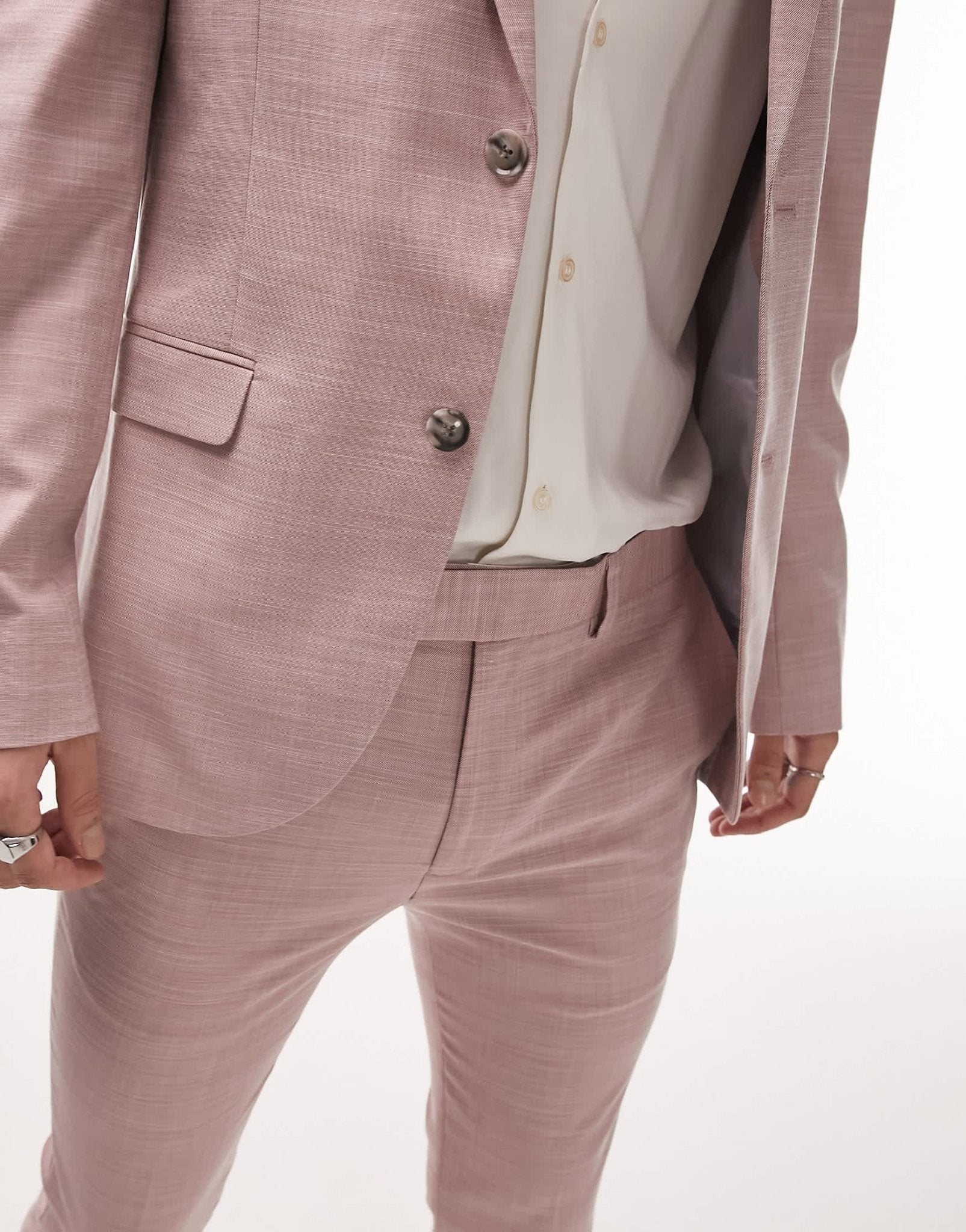 Topman super skinny wedding suit trouser in pink - ASOS Sample Sale EU Store