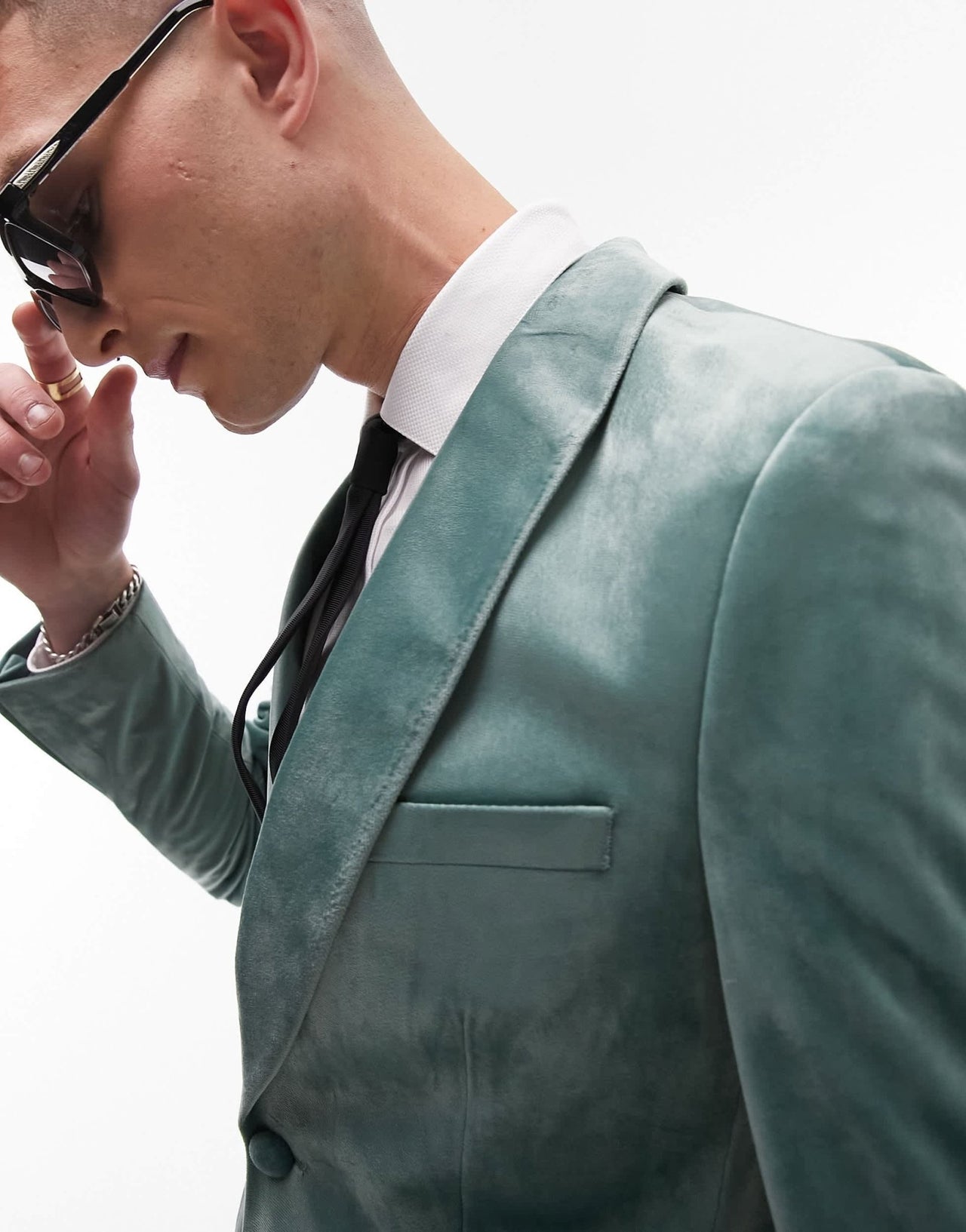 Topman velvet blazer in green - ASOS Sample Sale EU Store