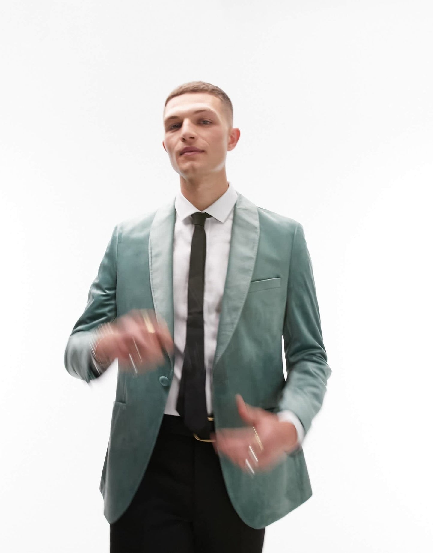 Topman velvet blazer in green - ASOS Sample Sale EU Store