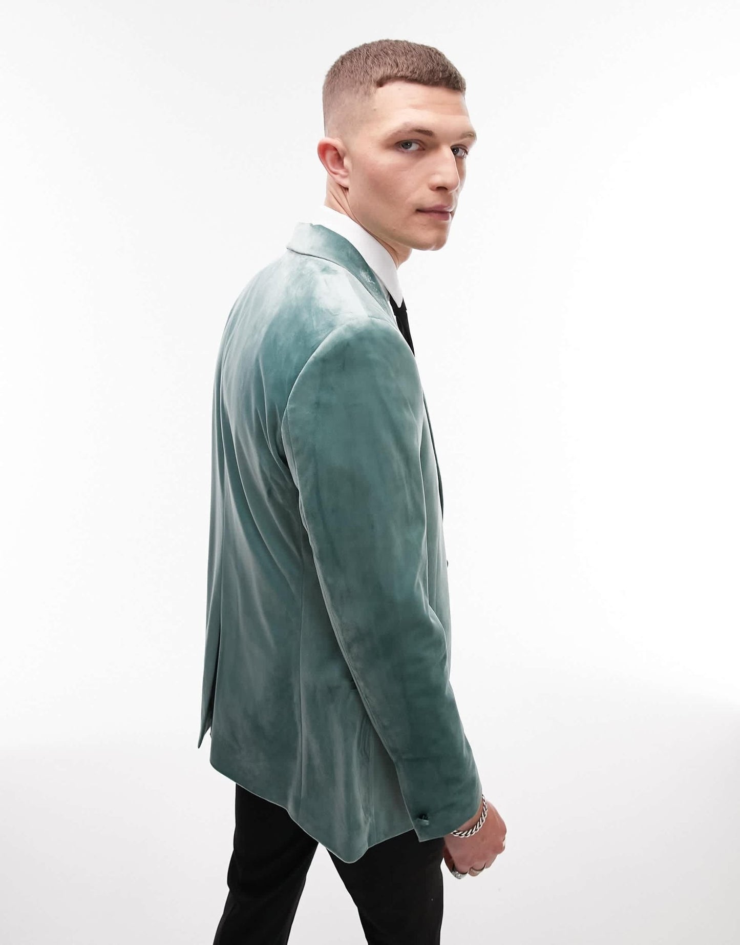 Topman velvet blazer in green - ASOS Sample Sale EU Store