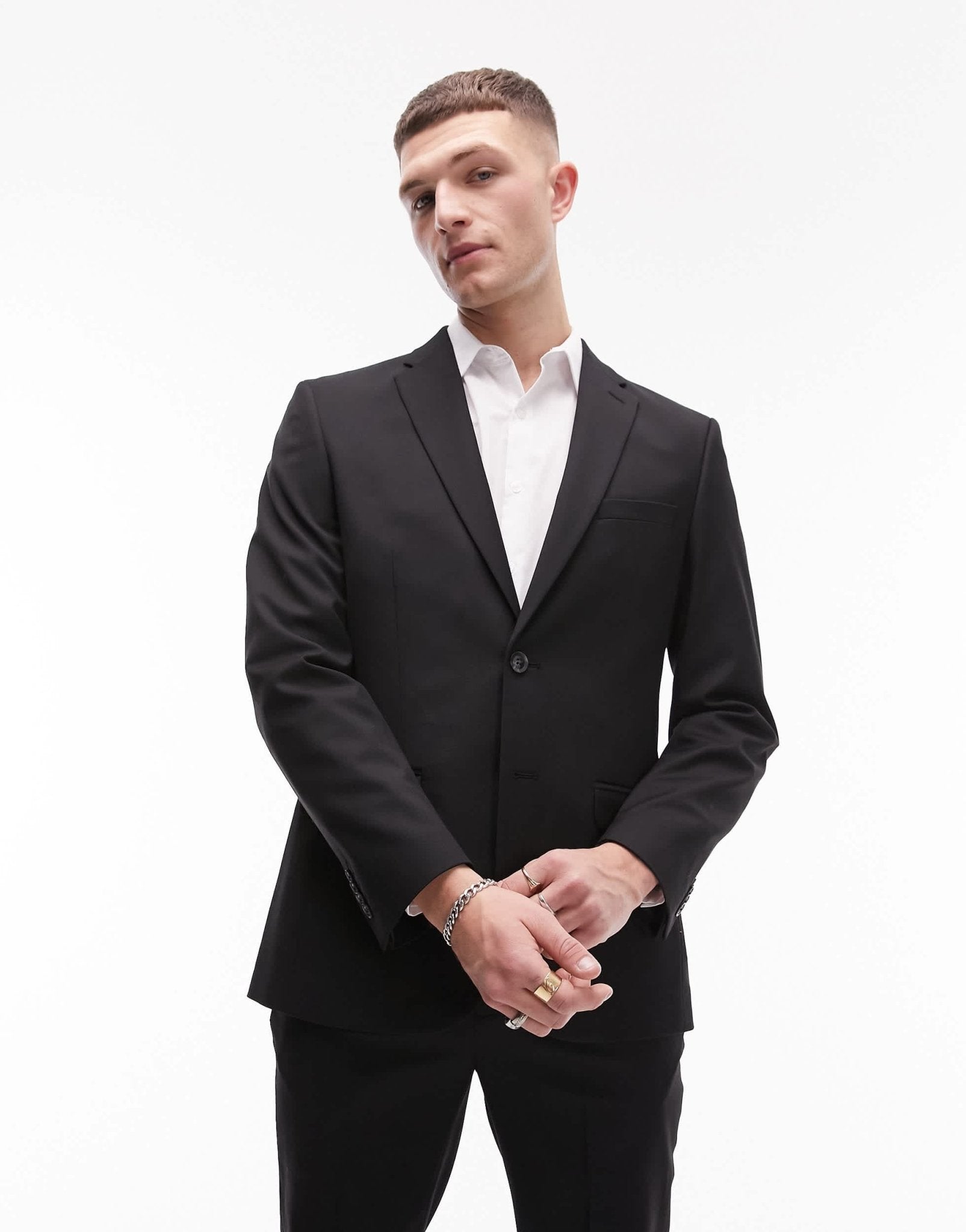 Topman wool mix blazer in black - ASOS Sample Sale EU Store