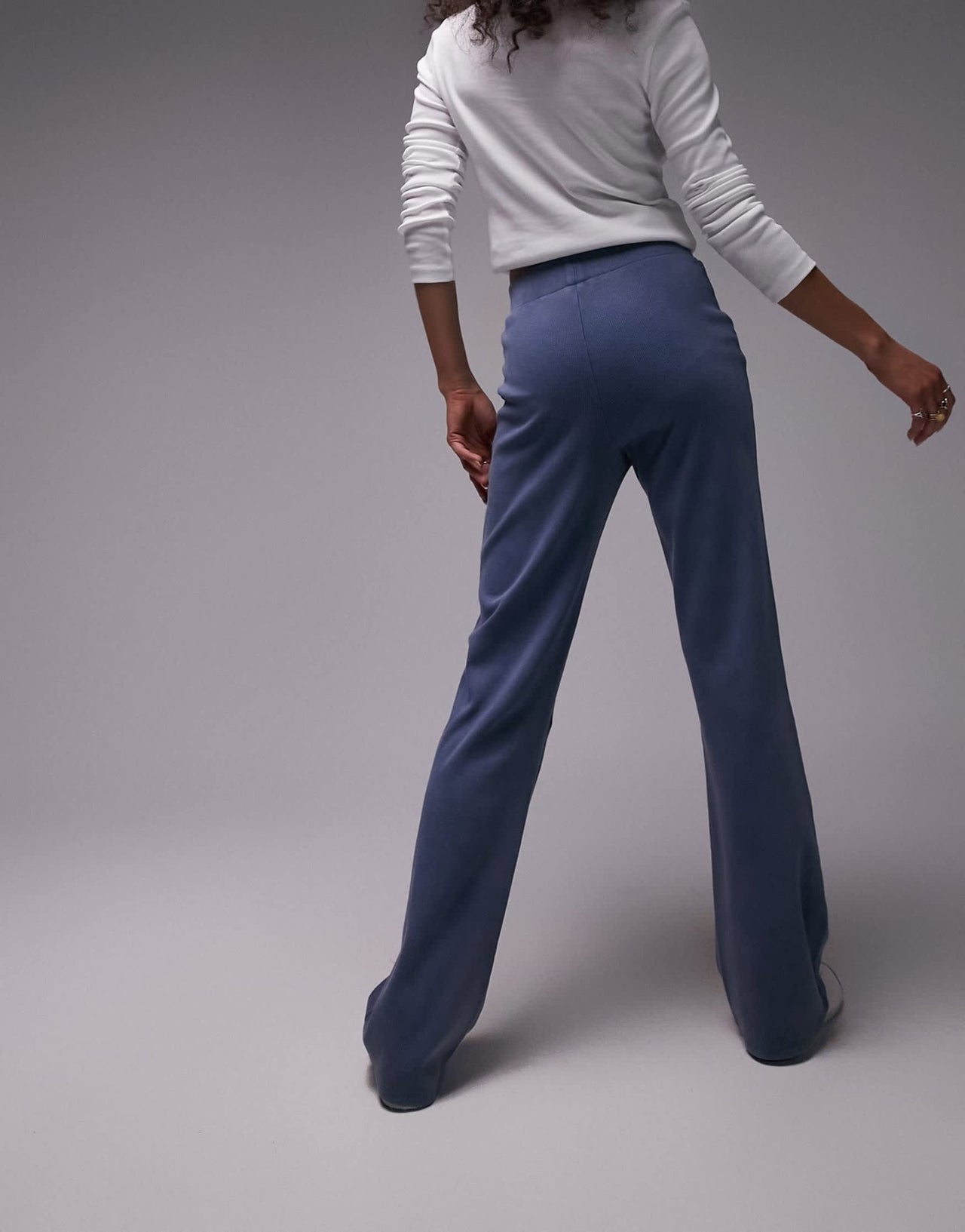 Topshop acid wash straight leg trouser in blue - ASOS Sample Sale EU Store