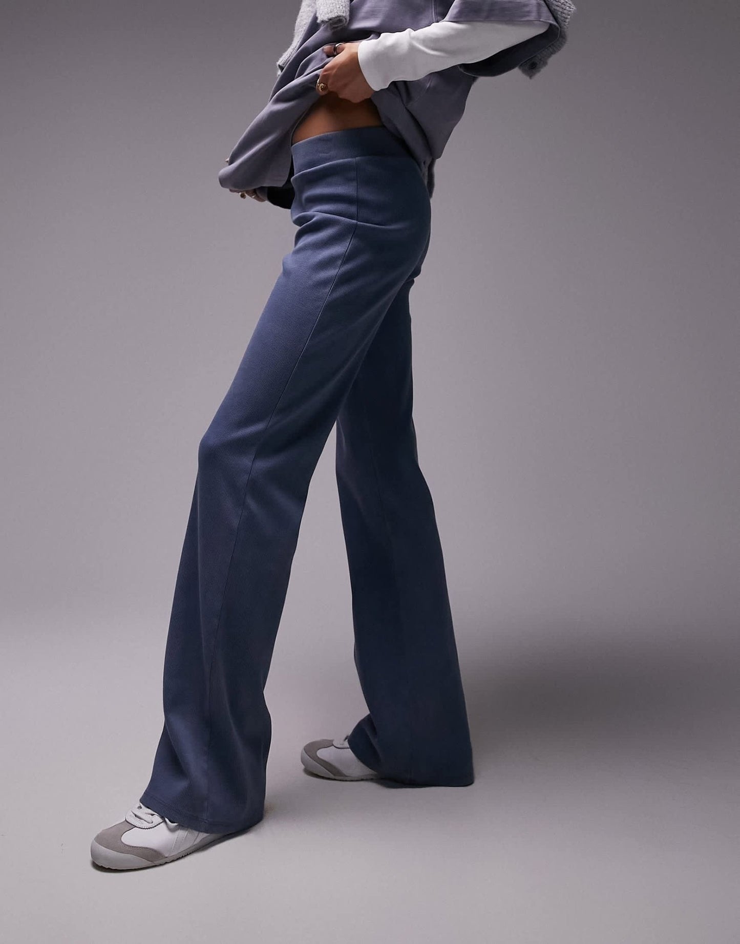 Topshop acid wash straight leg trouser in blue - ASOS Sample Sale EU Store