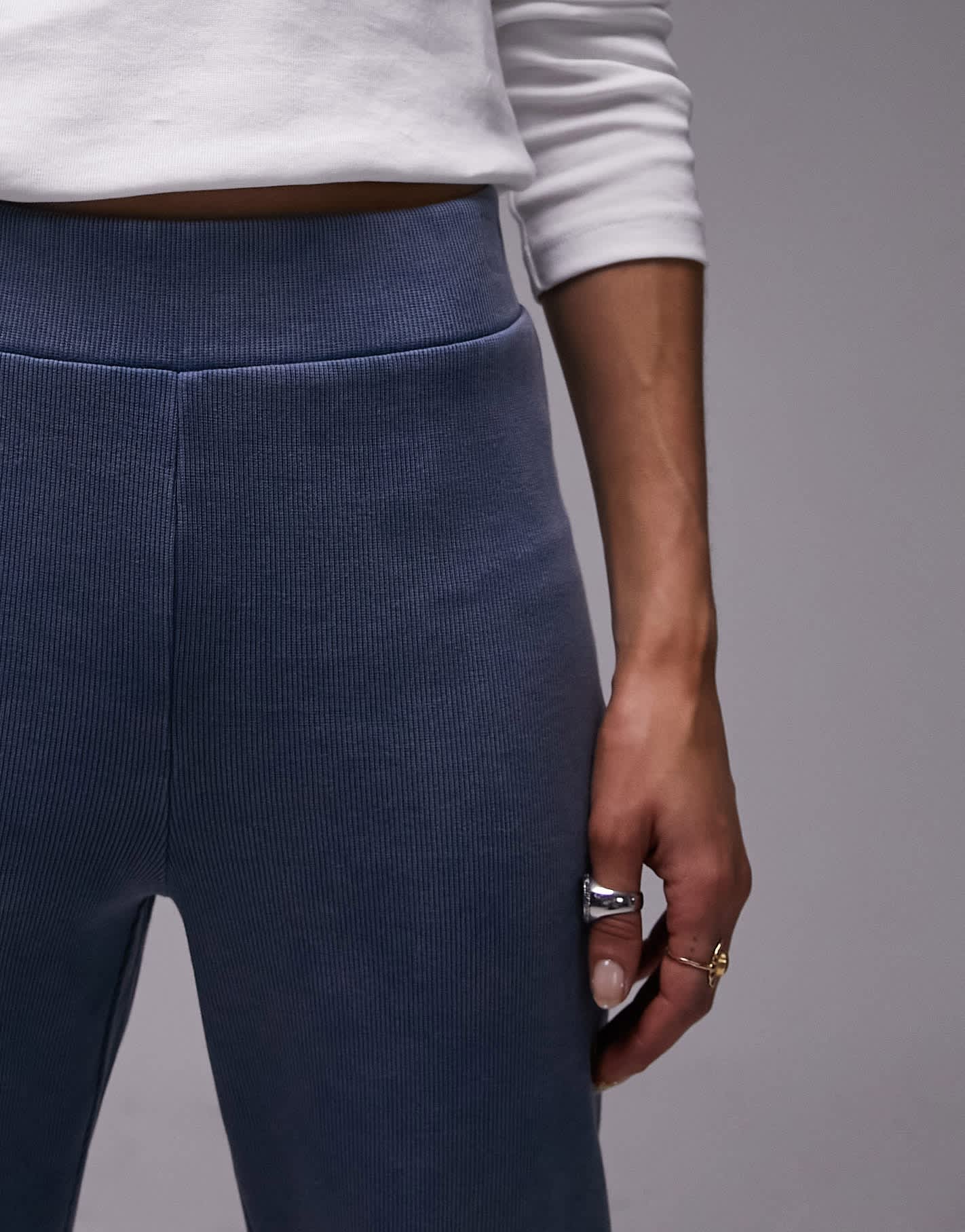 Topshop acid wash straight leg trouser in blue - ASOS Sample Sale EU Store