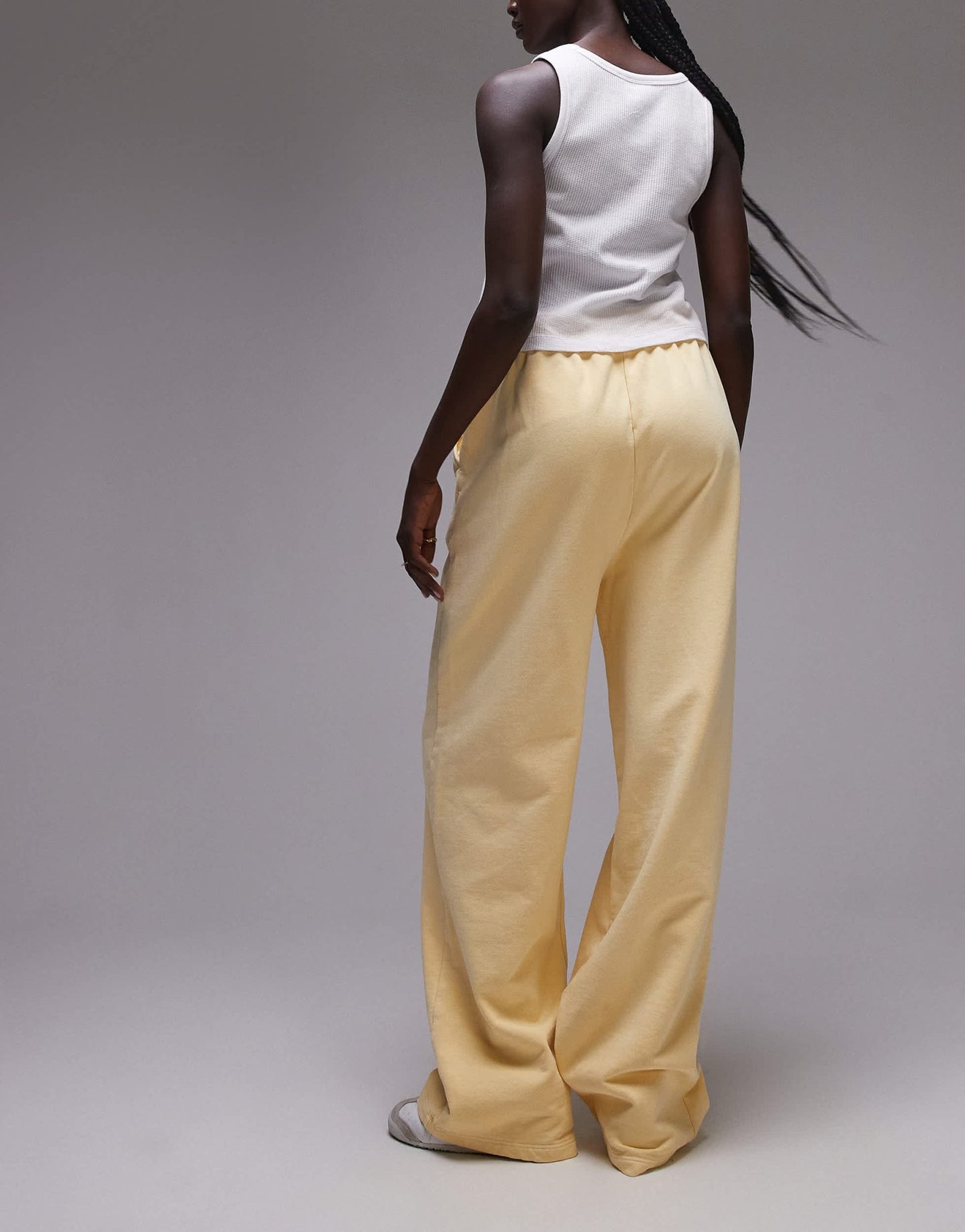 Topshop acid wash wide leg jogger in buttermilk - ASOS Sample Sale EU Store