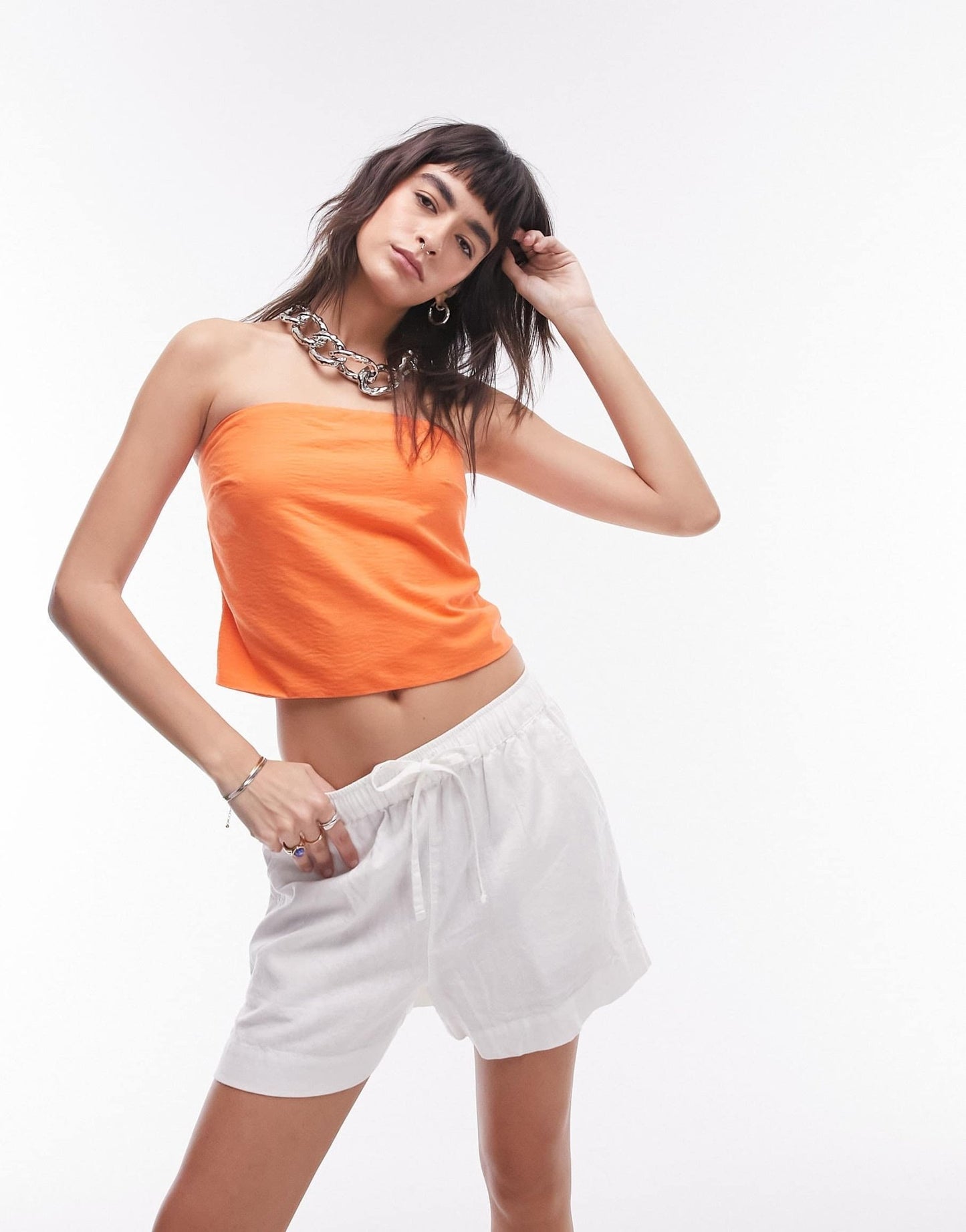 Topshop bandeau top in orange - ASOS Sample Sale EU Store