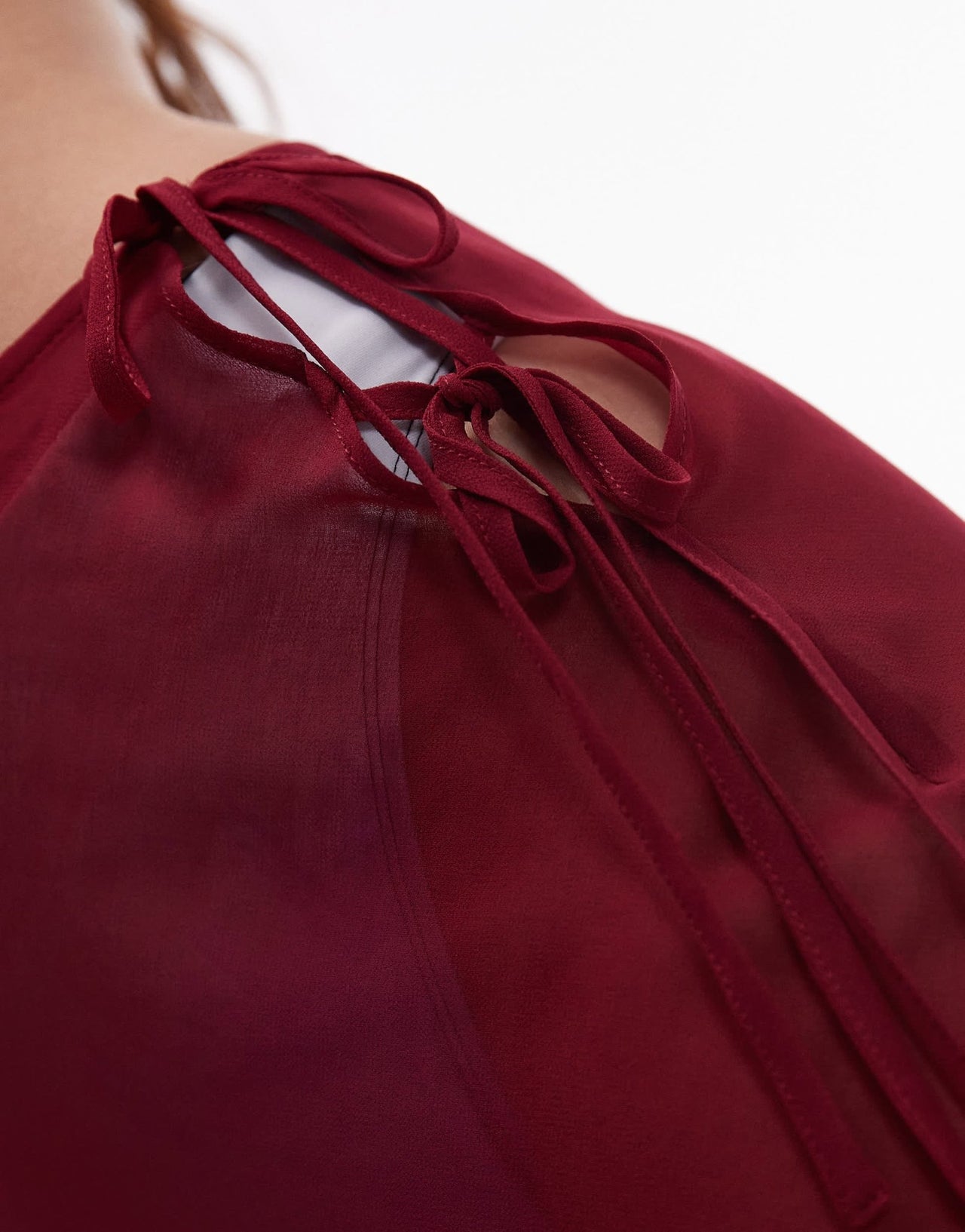 Topshop beach sheer bias maxi skirt in cherry red - ASOS Sample Sale EU Store