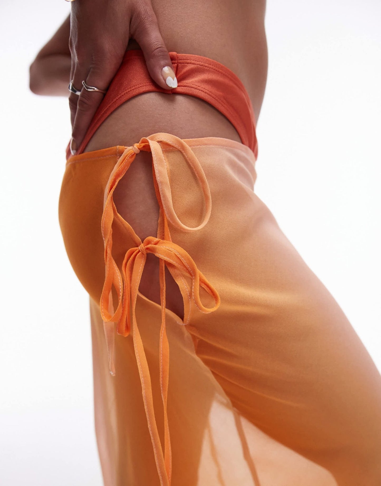 Topshop beach sheer bias maxi skirt in sunset ombre - ASOS Sample Sale EU Store