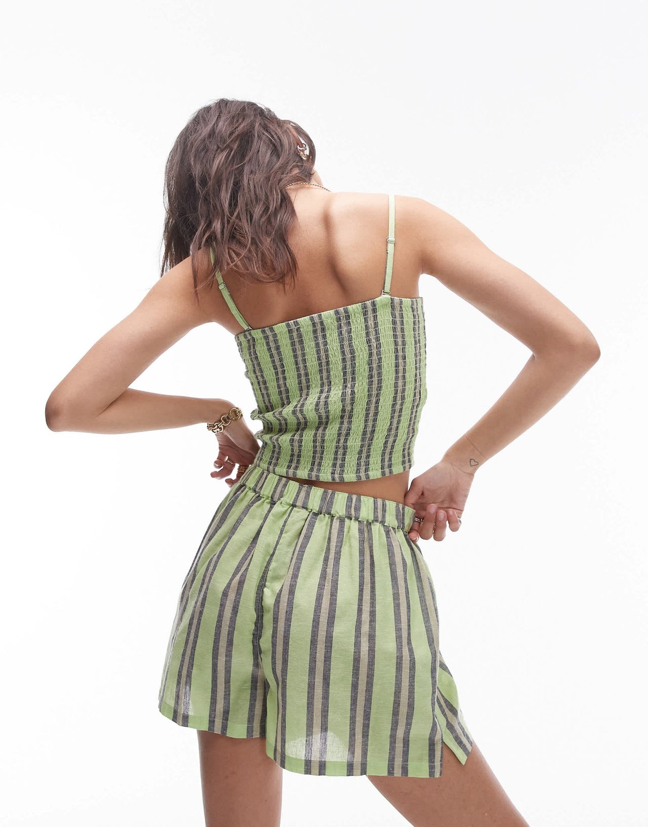 Topshop beach shorts in green stripe - ASOS Sample Sale EU Store