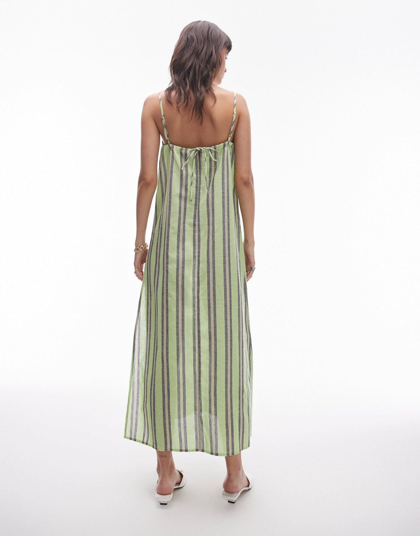Topshop beach strappy dress in green stripe - ASOS Sample Sale EU Store