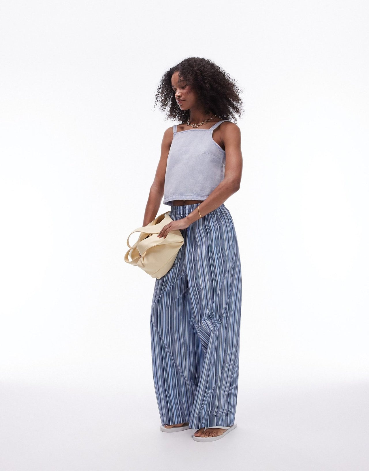 Topshop boxy denim cami top in ice blue - ASOS Sample Sale EU Store