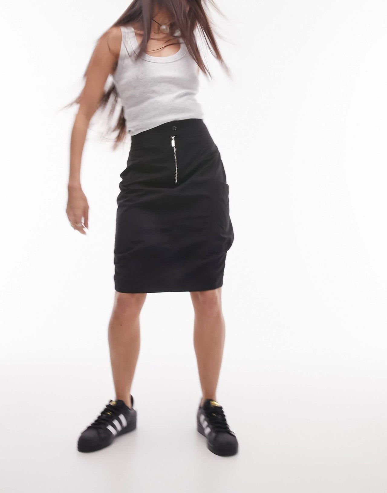 Topshop cargo midi skirt in black - ASOS Sample Sale EU Store