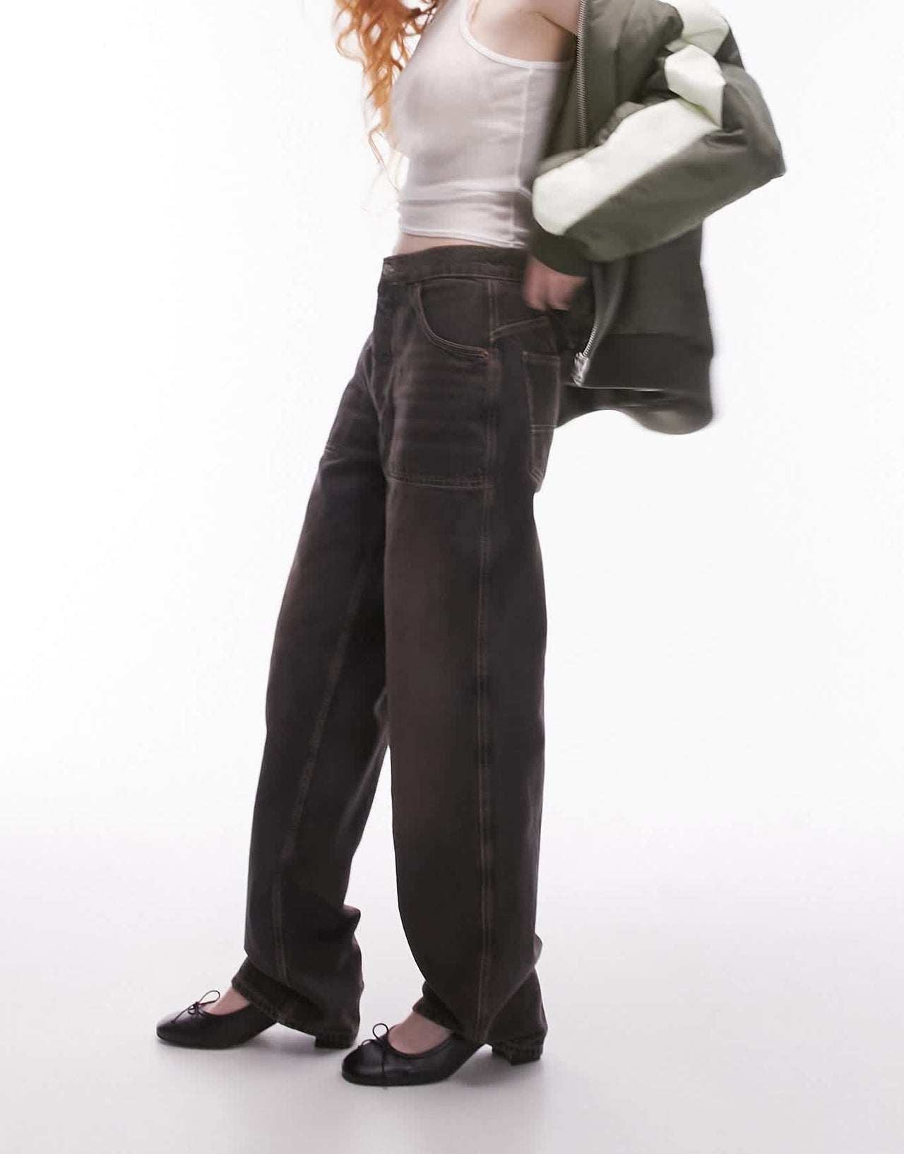 Topshop carpenter jean in brown tint - ASOS Sample Sale EU Store