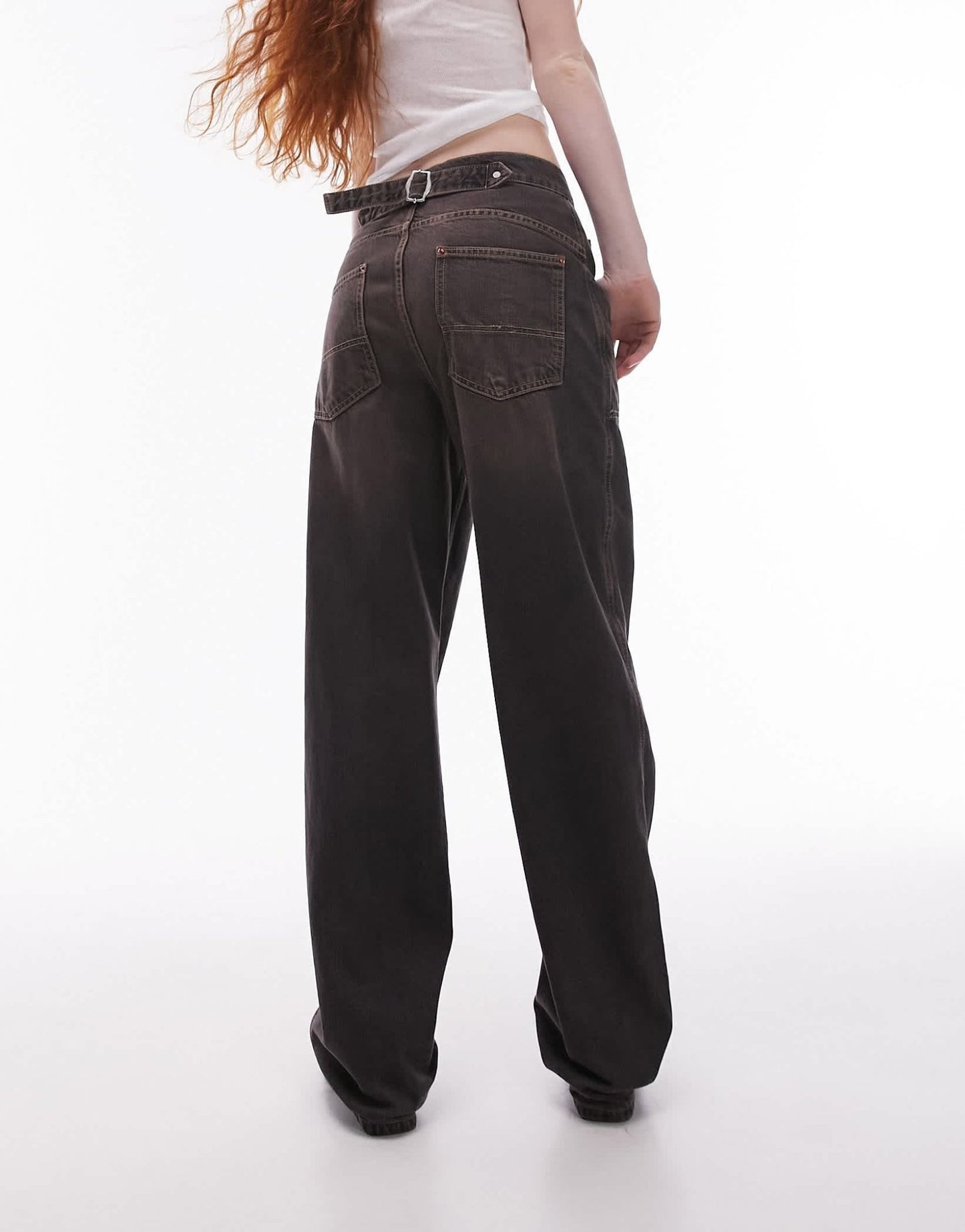 Topshop carpenter jean in brown tint - ASOS Sample Sale EU Store