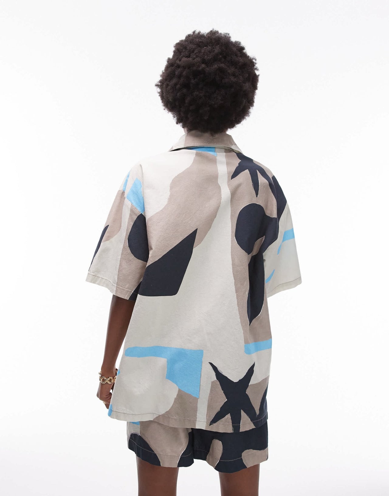Topshop co - ord abstract printed short sleeve shirt in multi - ASOS Sample Sale EU Store