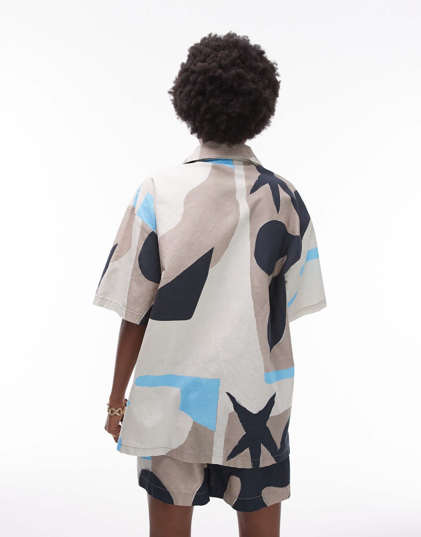 Topshop co - ord abstract printed short sleeve shirt in multi - ASOS Sample Sale EU Store