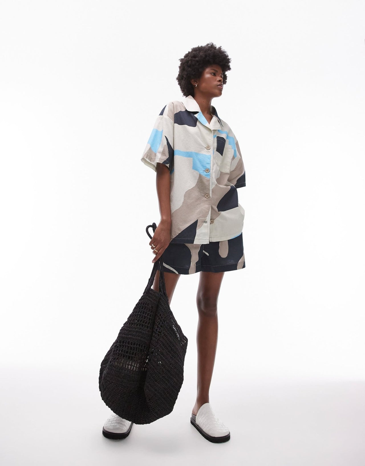 Topshop co - ord abstract printed short sleeve shirt in multi - ASOS Sample Sale EU Store