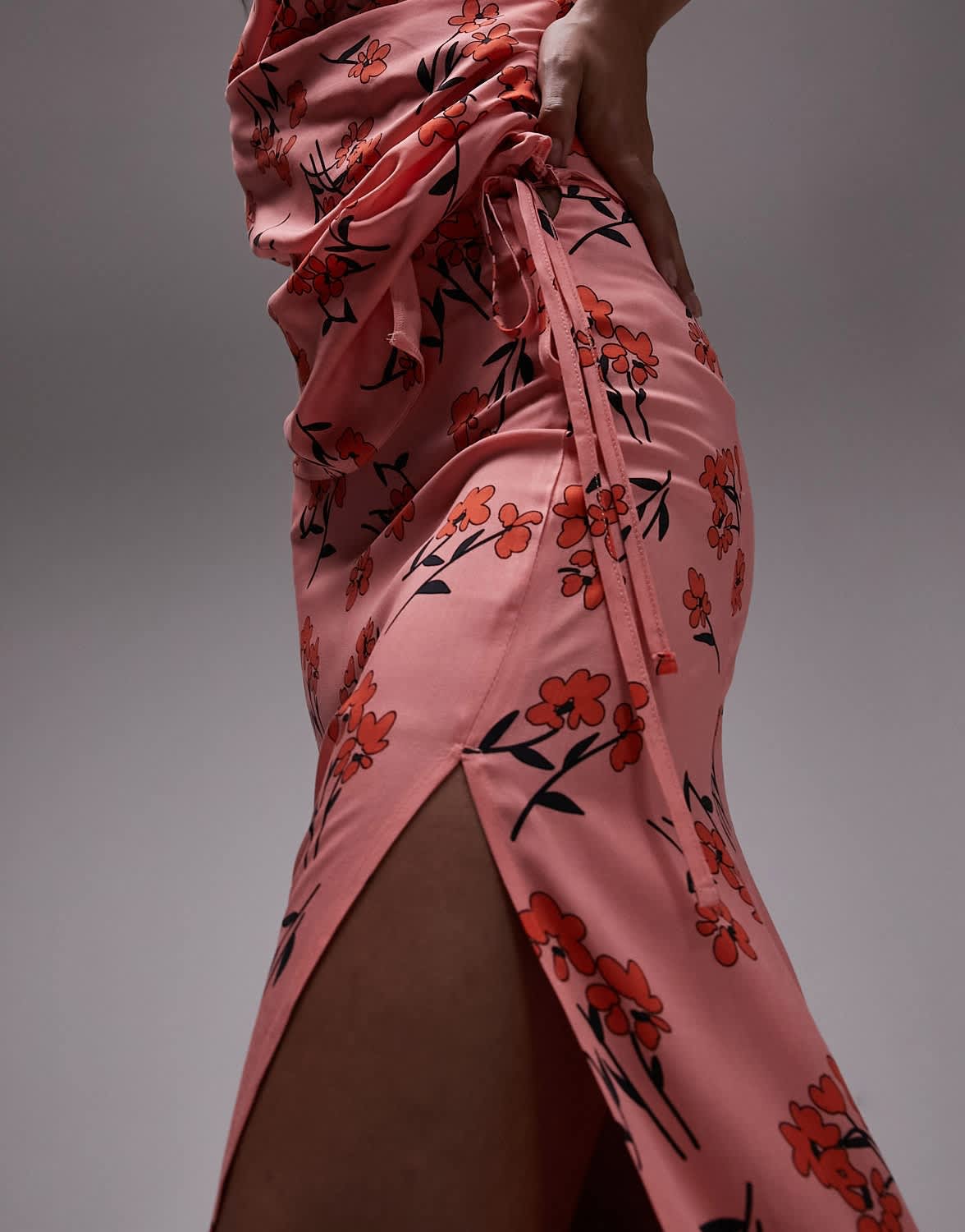 Topshop co - ord cherry blossom split maxi skirt in pink - ASOS Sample Sale EU Store
