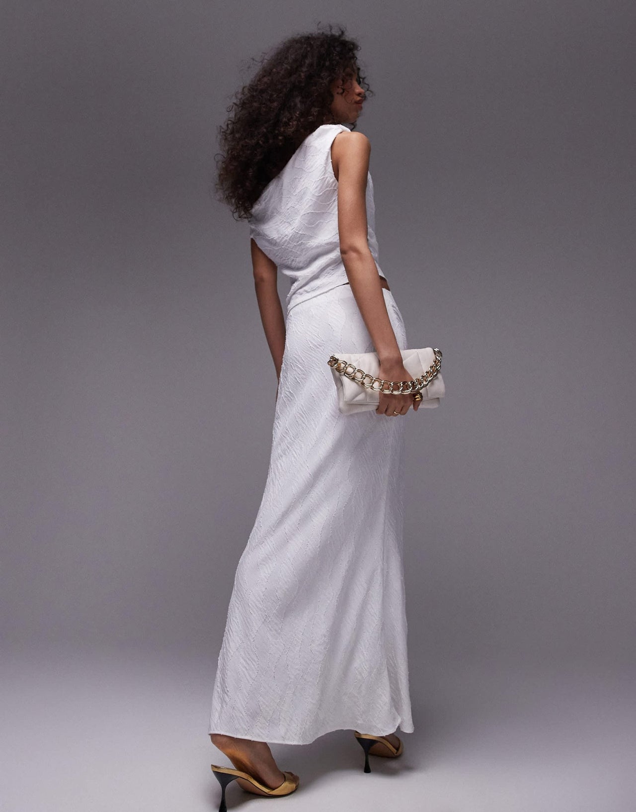 Topshop co - ord jacquard twist maxi skirt in ivory - ASOS Sample Sale EU Store