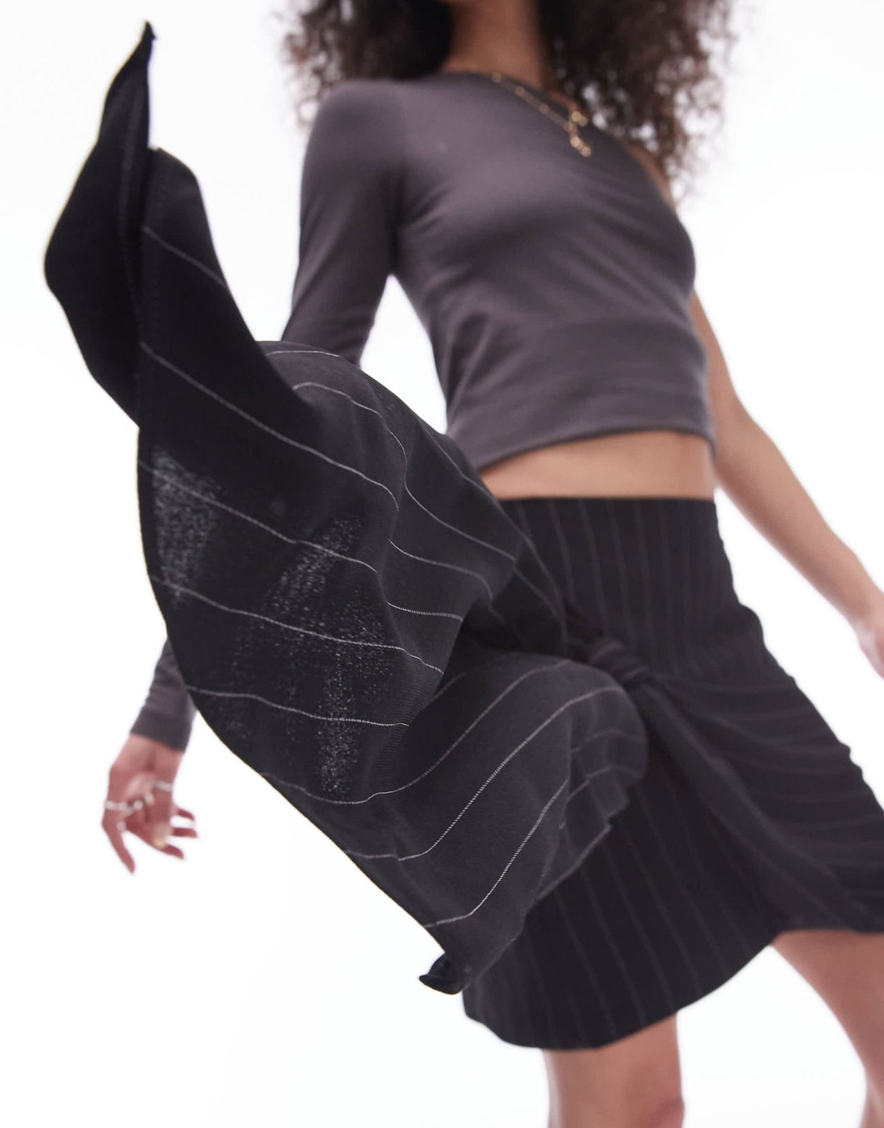 Topshop co - ord knot stripe mini skirt in mono pinstripe - ASOS Sample Sale EU Store