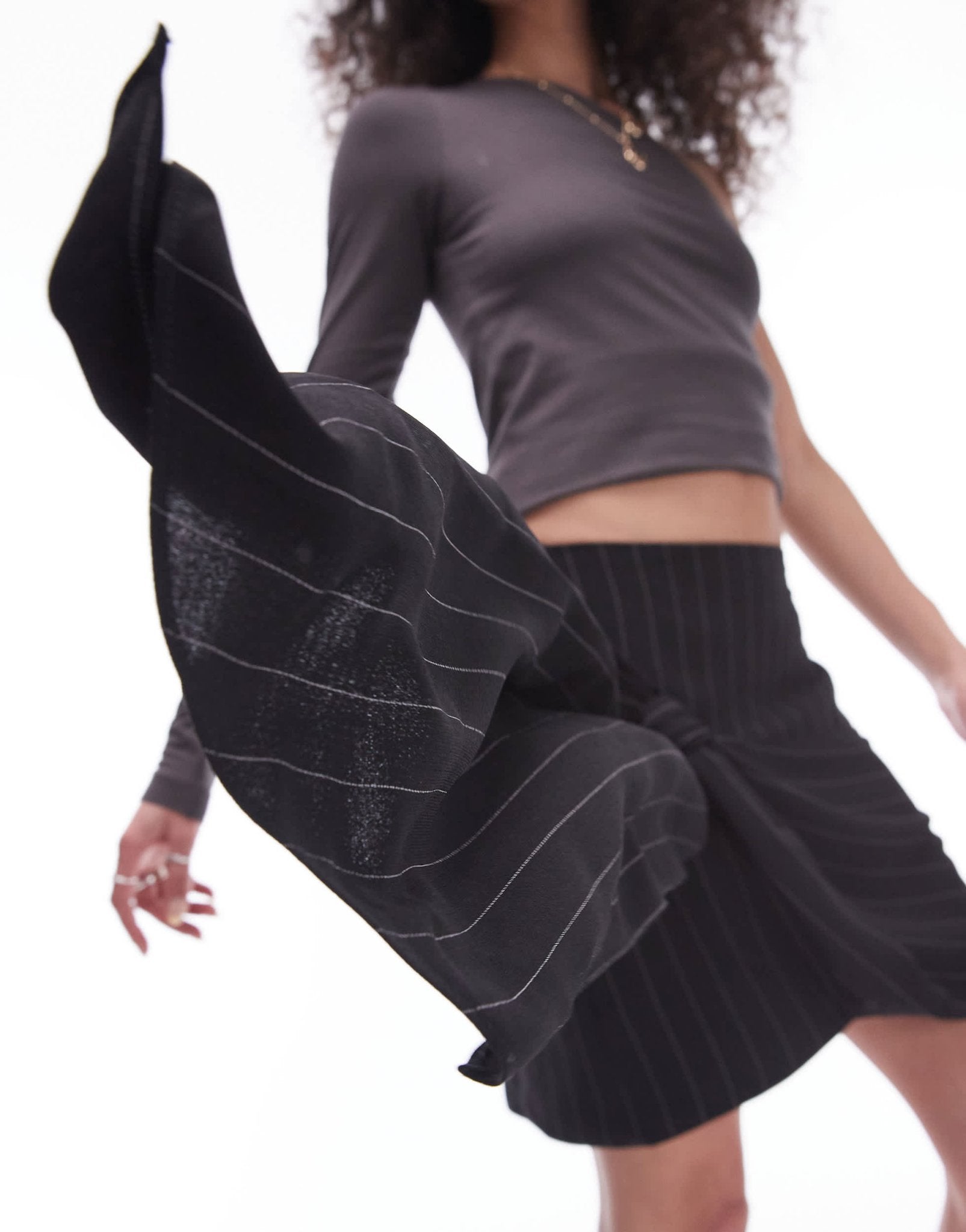 Topshop co - ord knot stripe mini skirt in mono pinstripe - ASOS Sample Sale EU Store