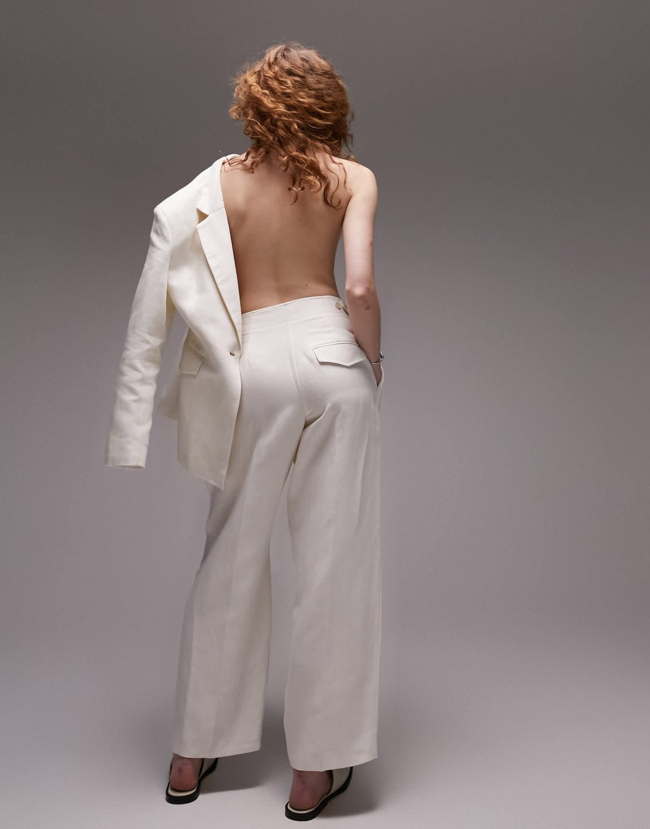 Topshop co - ord linen blend trousers in cream - ASOS Sample Sale EU Store