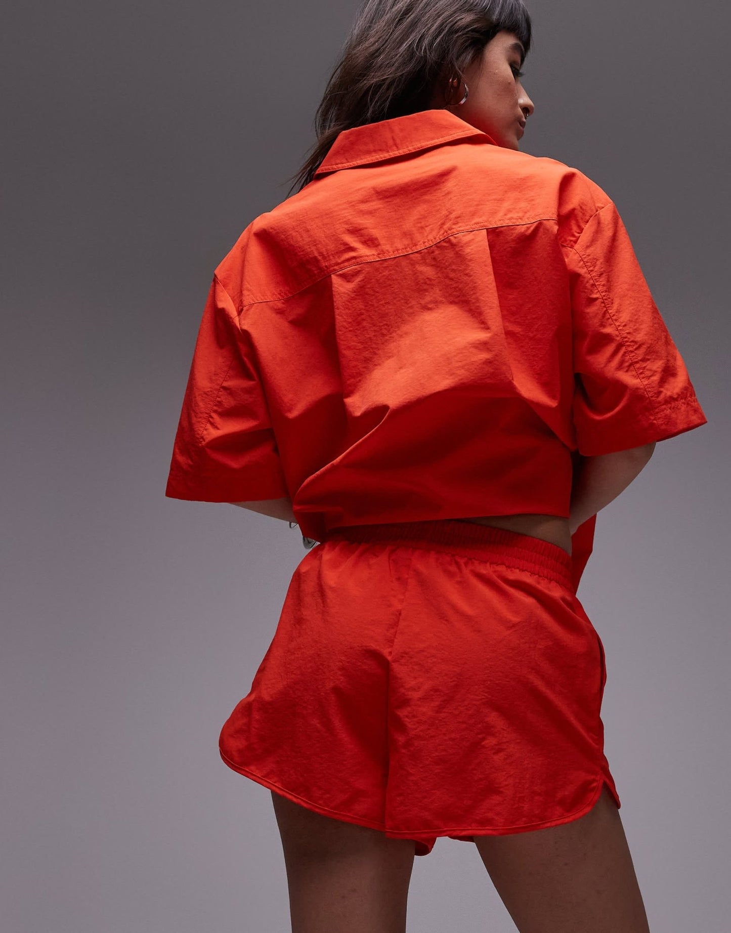 Topshop co - ord nylon runner short in red - ASOS Sample Sale EU Store