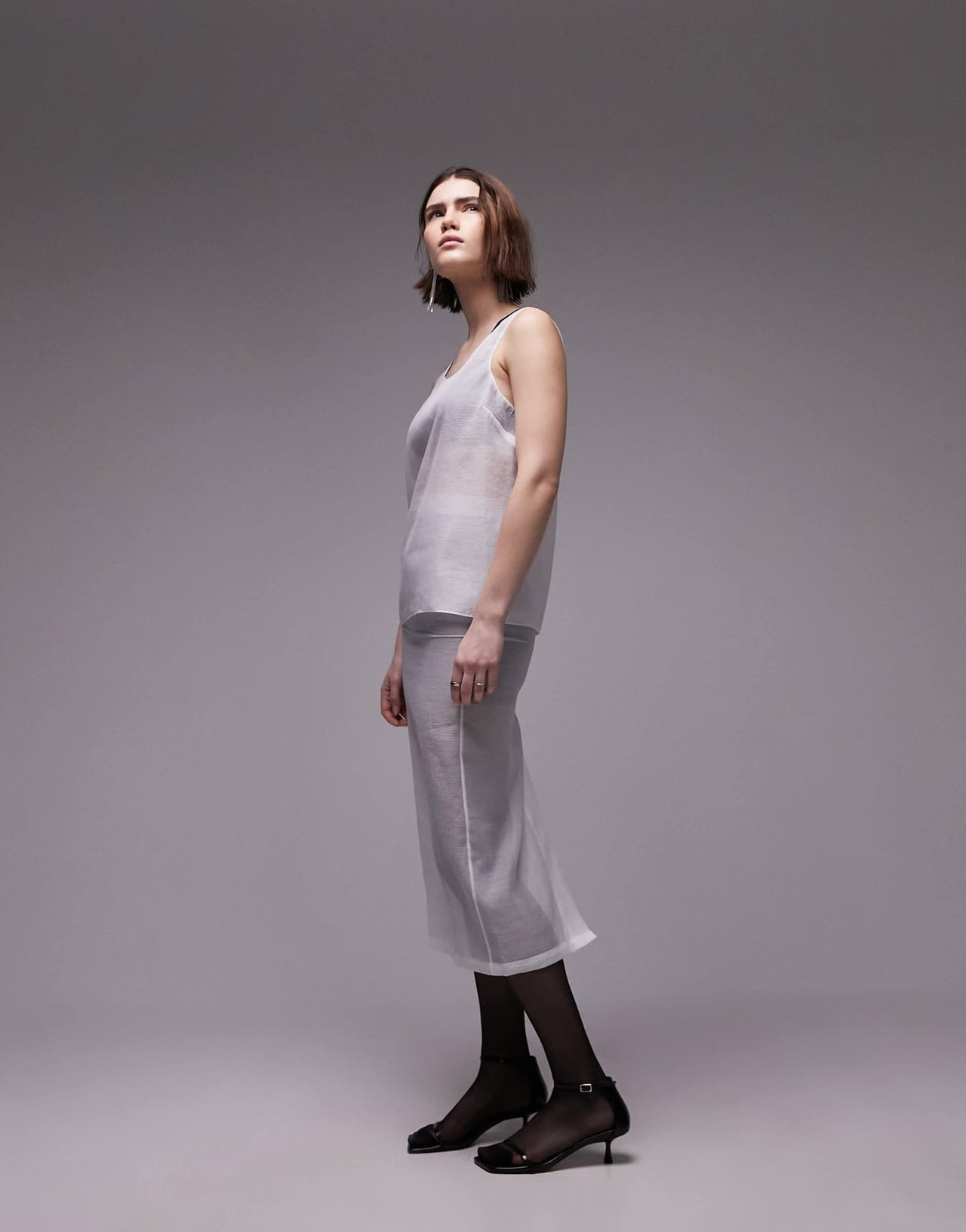Topshop co - ord organza scoop neck cami in ivory - ASOS Sample Sale EU Store