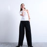 Topshop co ord slouchy clean waist band tailored trouser in black