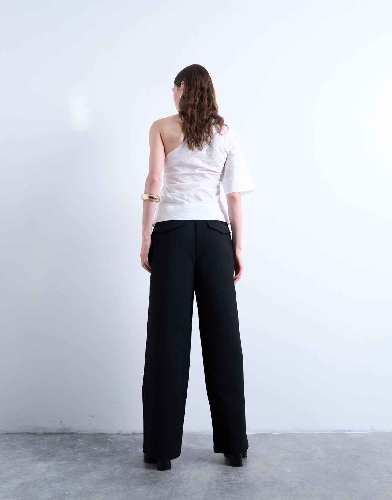 Topshop co ord slouchy clean waist band tailored trouser in black - ASOS Sample Sale EU Store