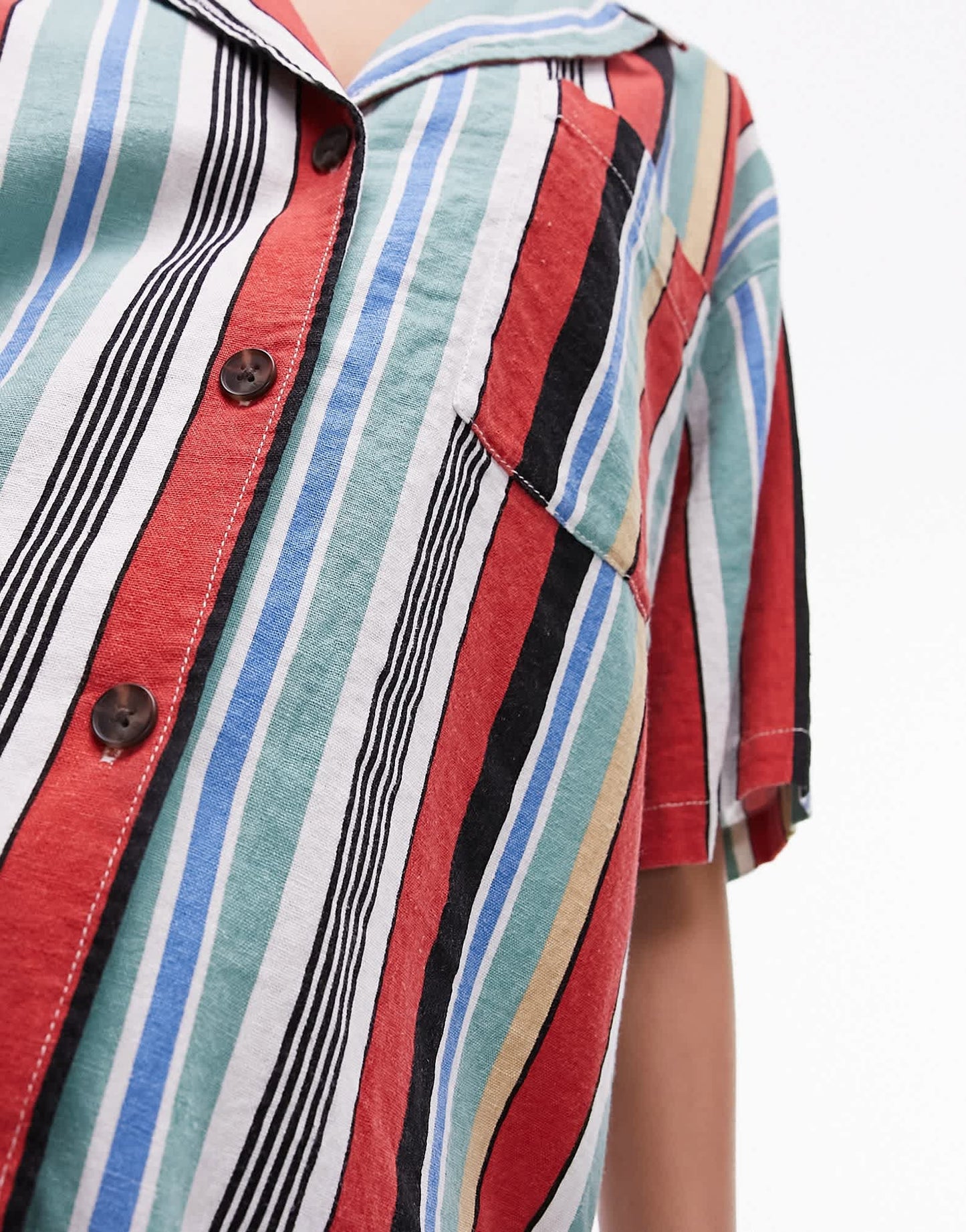 Topshop co ord stripe linen shirt in multi - ASOS Sample Sale EU Store