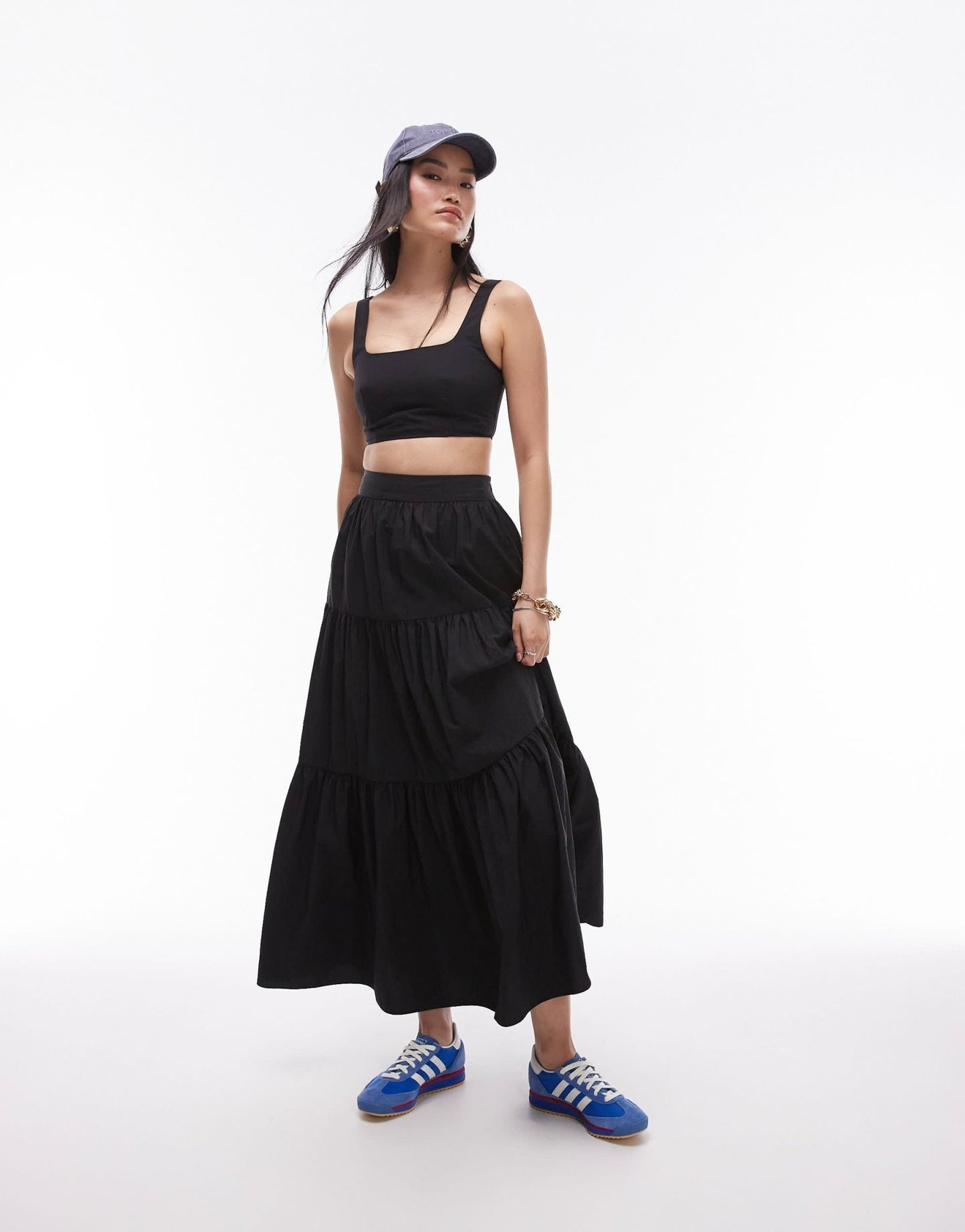 Topshop co - ord taffeta square neck crop top in black - ASOS Sample Sale EU Store