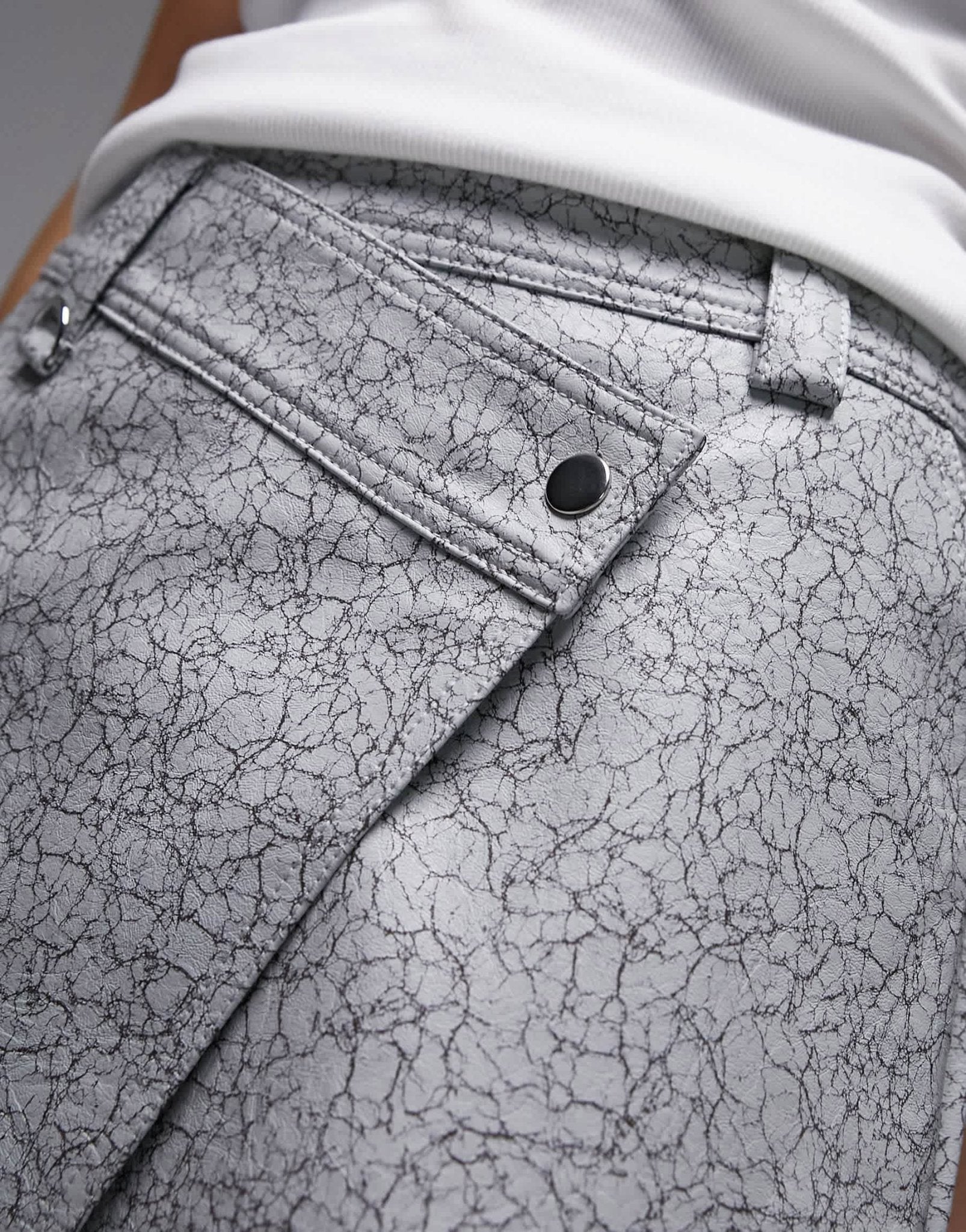 Topshop cracked leather look wrap mini skirt in marble - ASOS Sample Sale EU Store