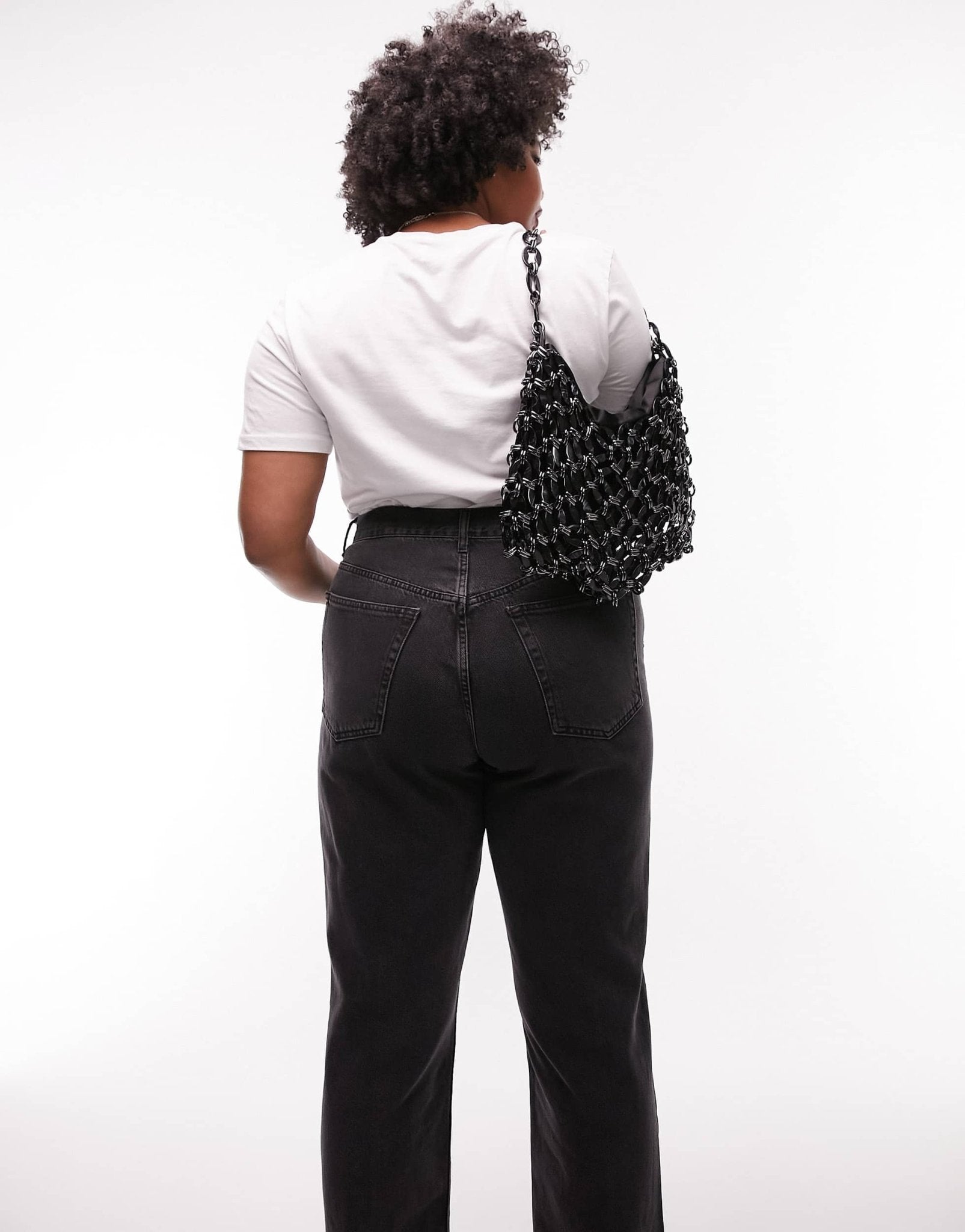 Topshop Curve straight Kort jeans in washed black - ASOS Sample Sale EU Store