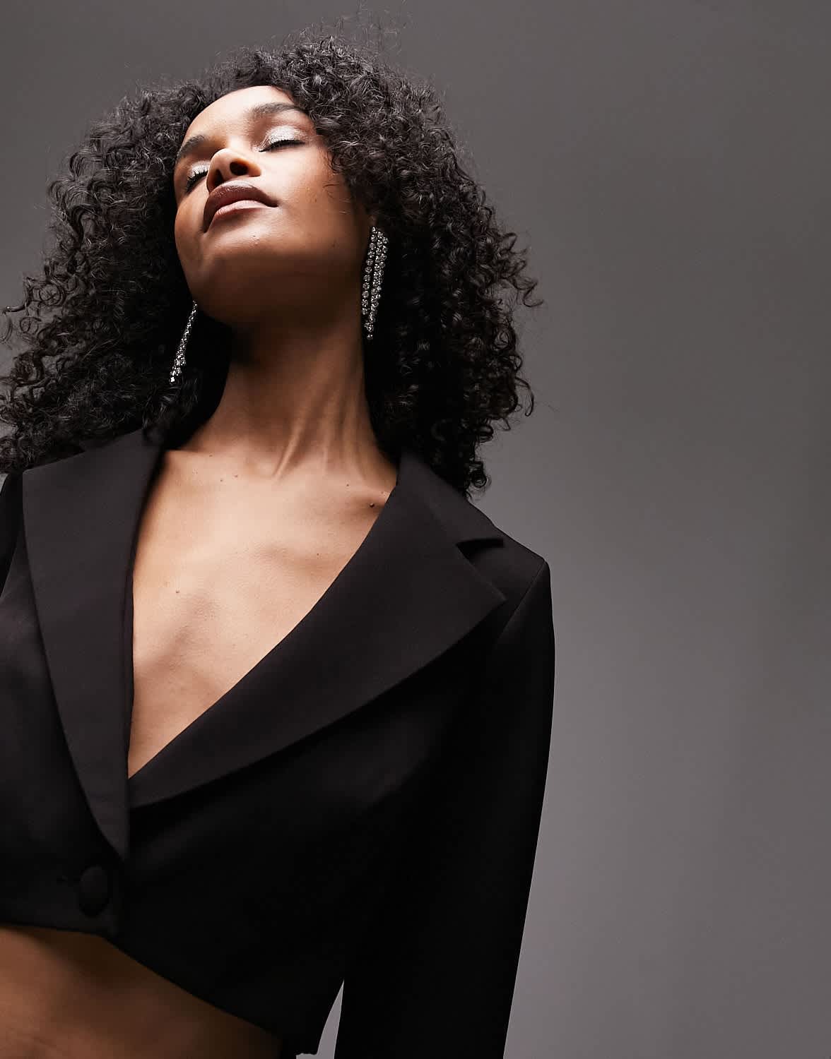 Topshop cut out blazer playsuit in black - ASOS Sample Sale EU Store